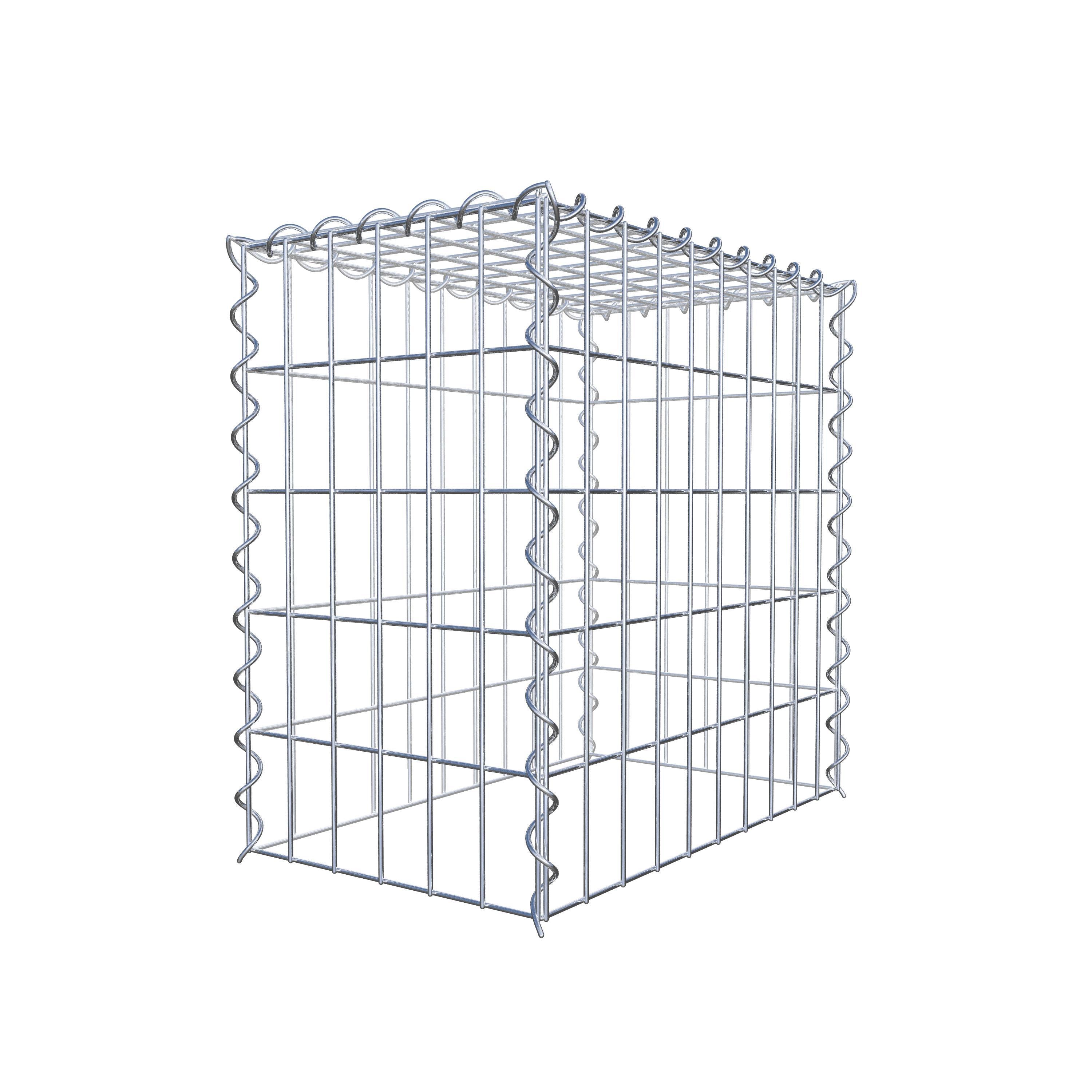 Gabião tipo 3 50 cm x 50 cm x 30 cm (C x A x P), malhagem 5 cm x 10 cm, espiral