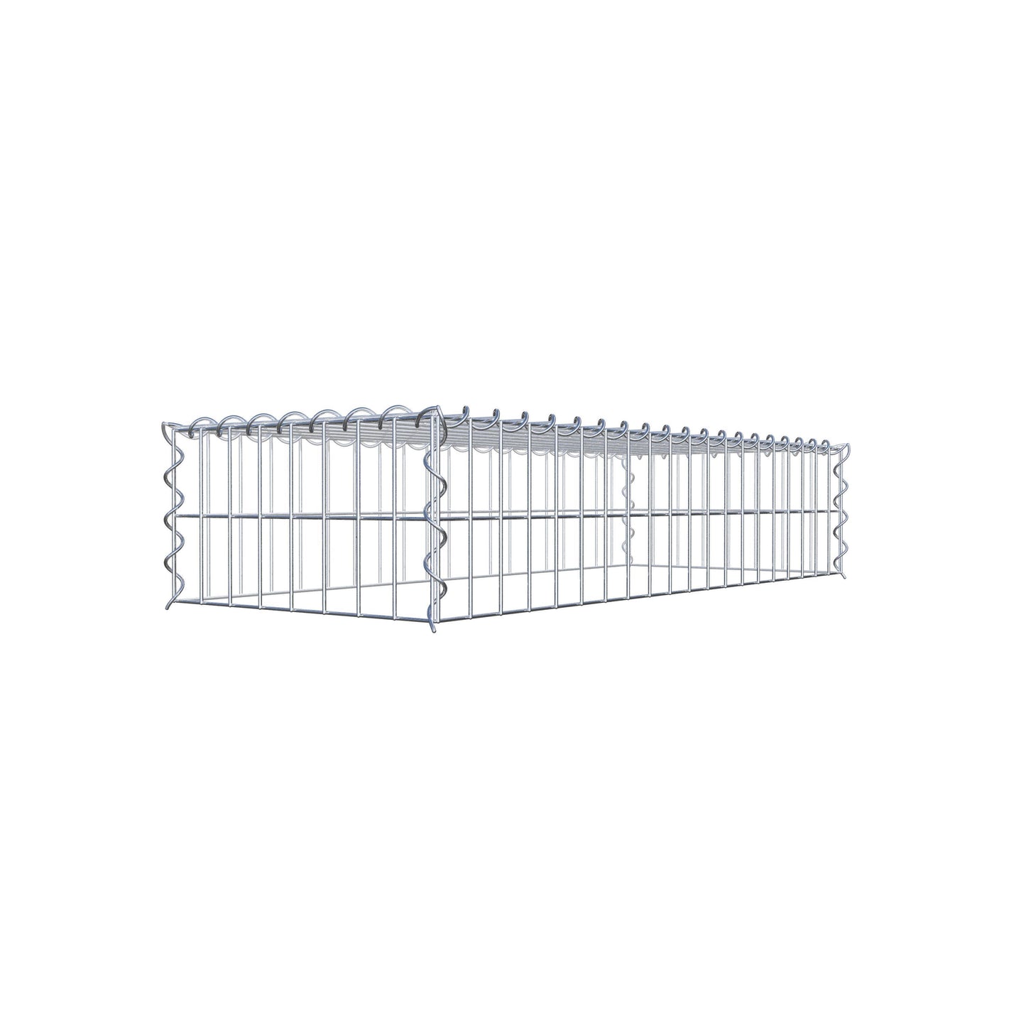 Opvokset gabion type 3 100 cm x 20 cm x 40 cm (L x H x D), maskestørrelse 5 cm x 10 cm, spiral