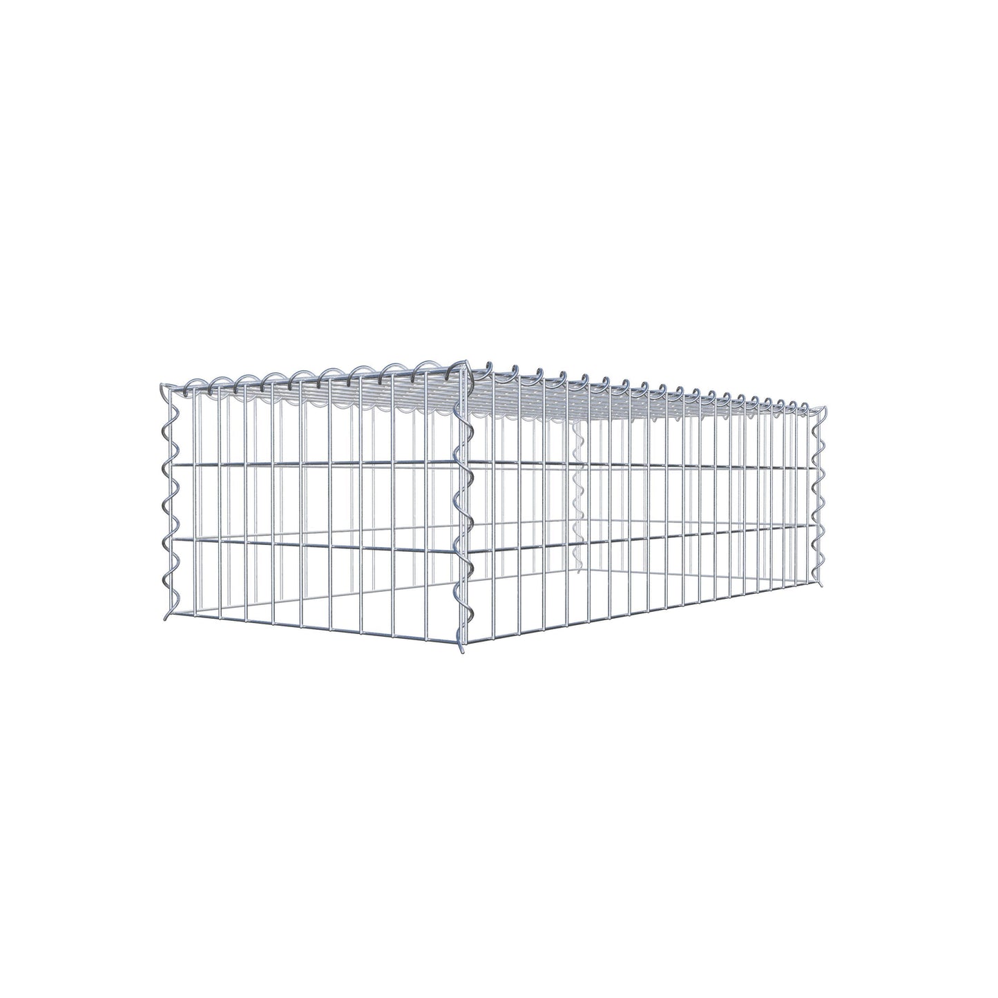 Gavión adulto tipo 3 100 cm x 30 cm x 50 cm (largo x alto x profundidad), tamaño de malla 5 cm x 10 cm, espiral