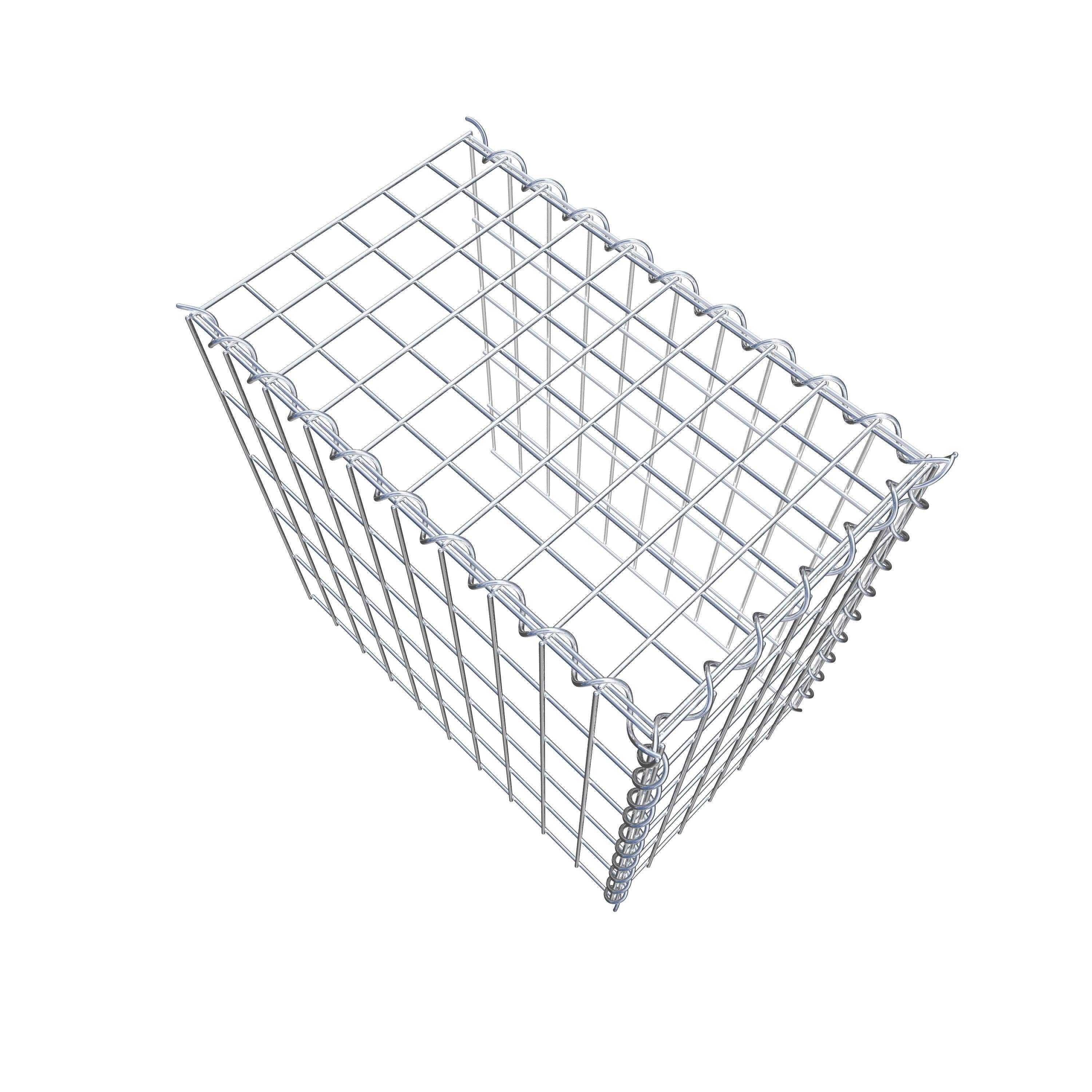 Gabião tipo 4 50 cm x 50 cm x 30 cm (C x A x P), malhagem 5 cm x 10 cm, espiral