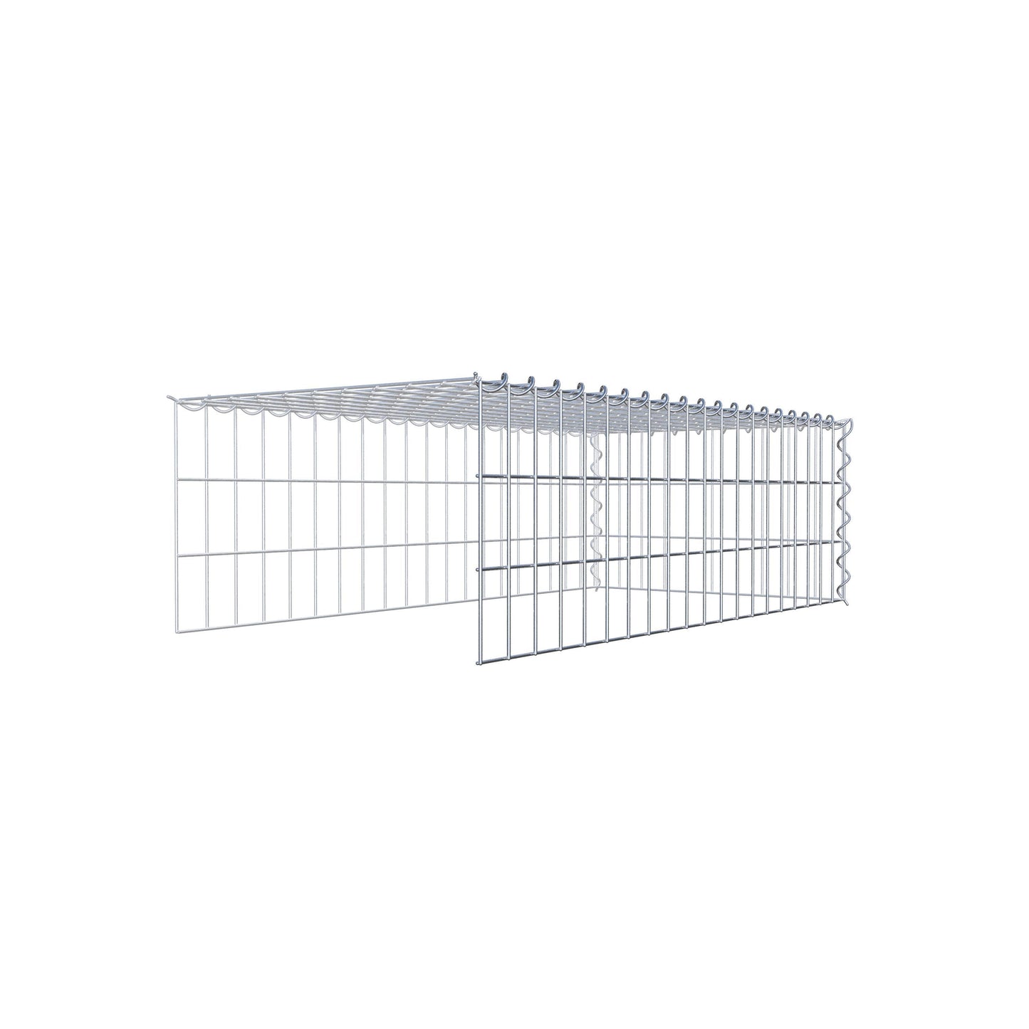 Gabion rapporté type 4 100 cm x 30 cm x 50 cm (L x H x P), mailles 5 cm x 10 cm, spirale