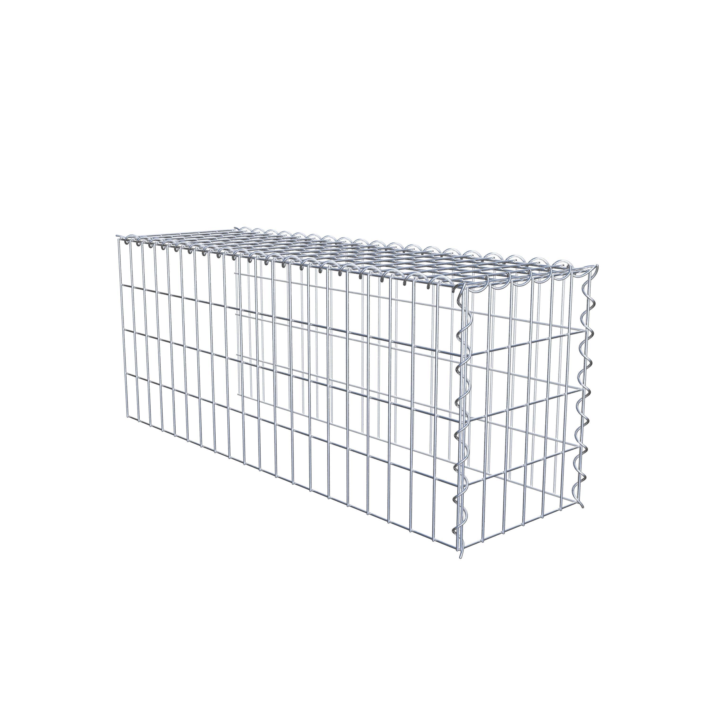 Opvokset gabion type 4 100 cm x 40 cm x 30 cm (L x H x D), maskestørrelse 5 cm x 10 cm, spiral