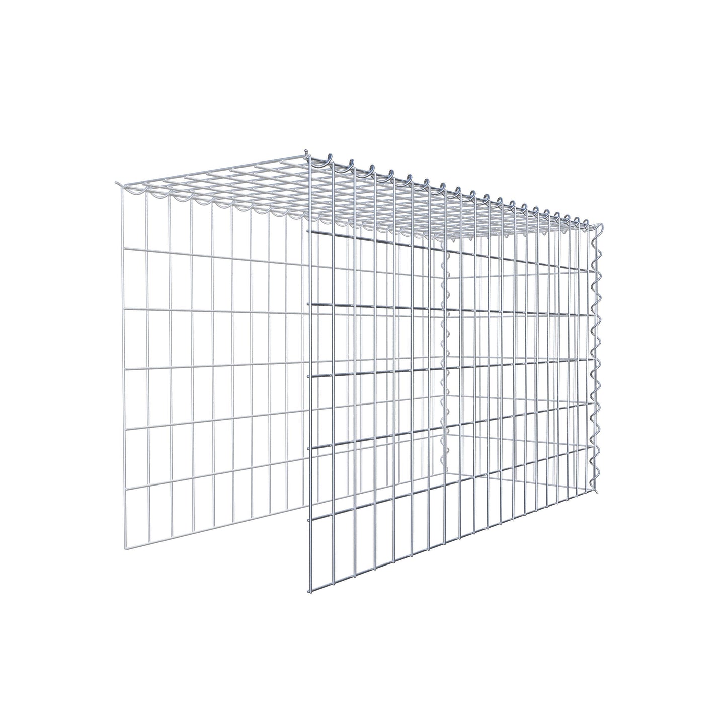 Add-on schanskorf type 4 100 cm x 60 cm x 40 cm (L x H x D), maaswijdte 5 cm x 10 cm, spiraalvormig