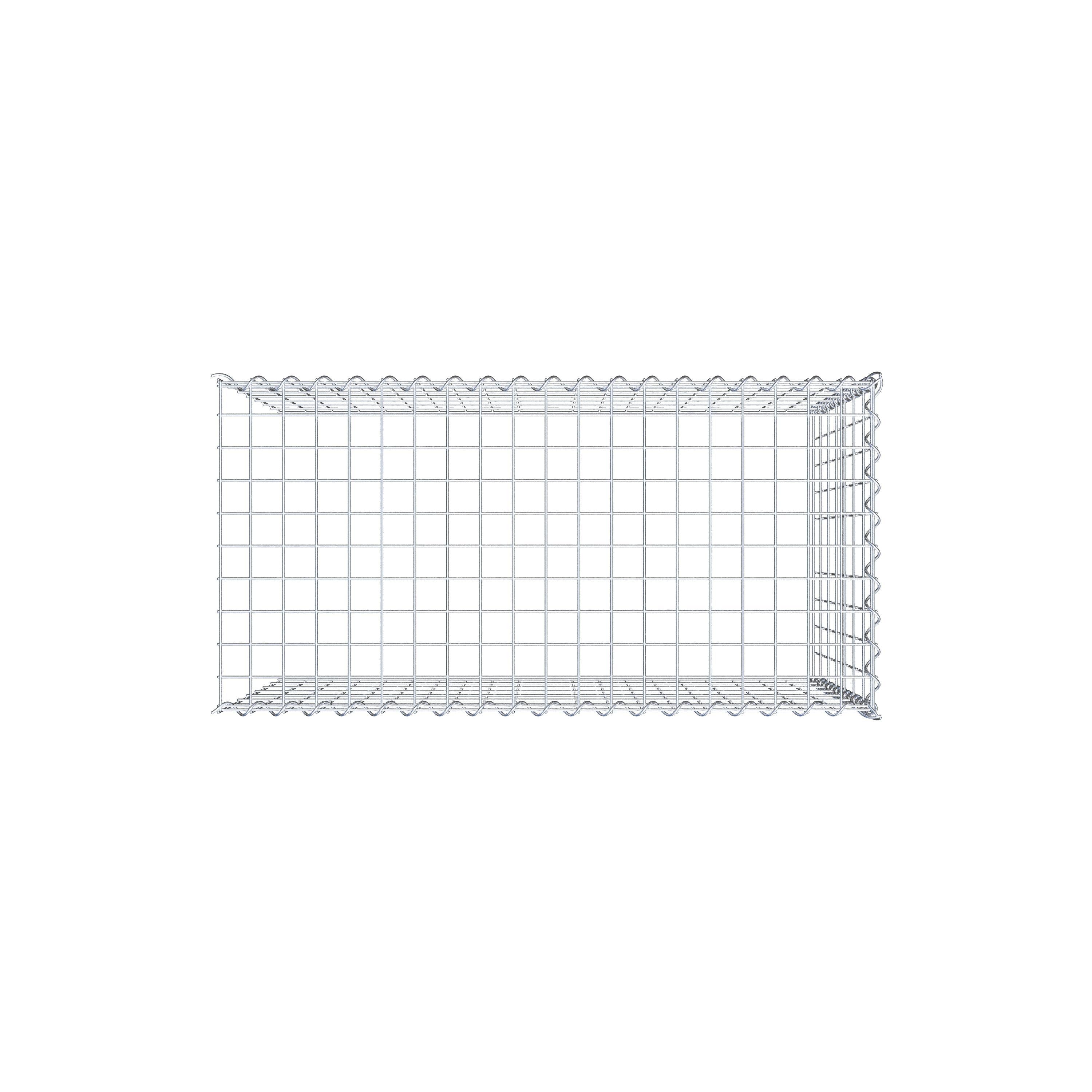 Grown-on gabion type 4 100 cm x 70 cm x 50 cm (L x H x D), mesh size 5 cm x 10 cm, spiral