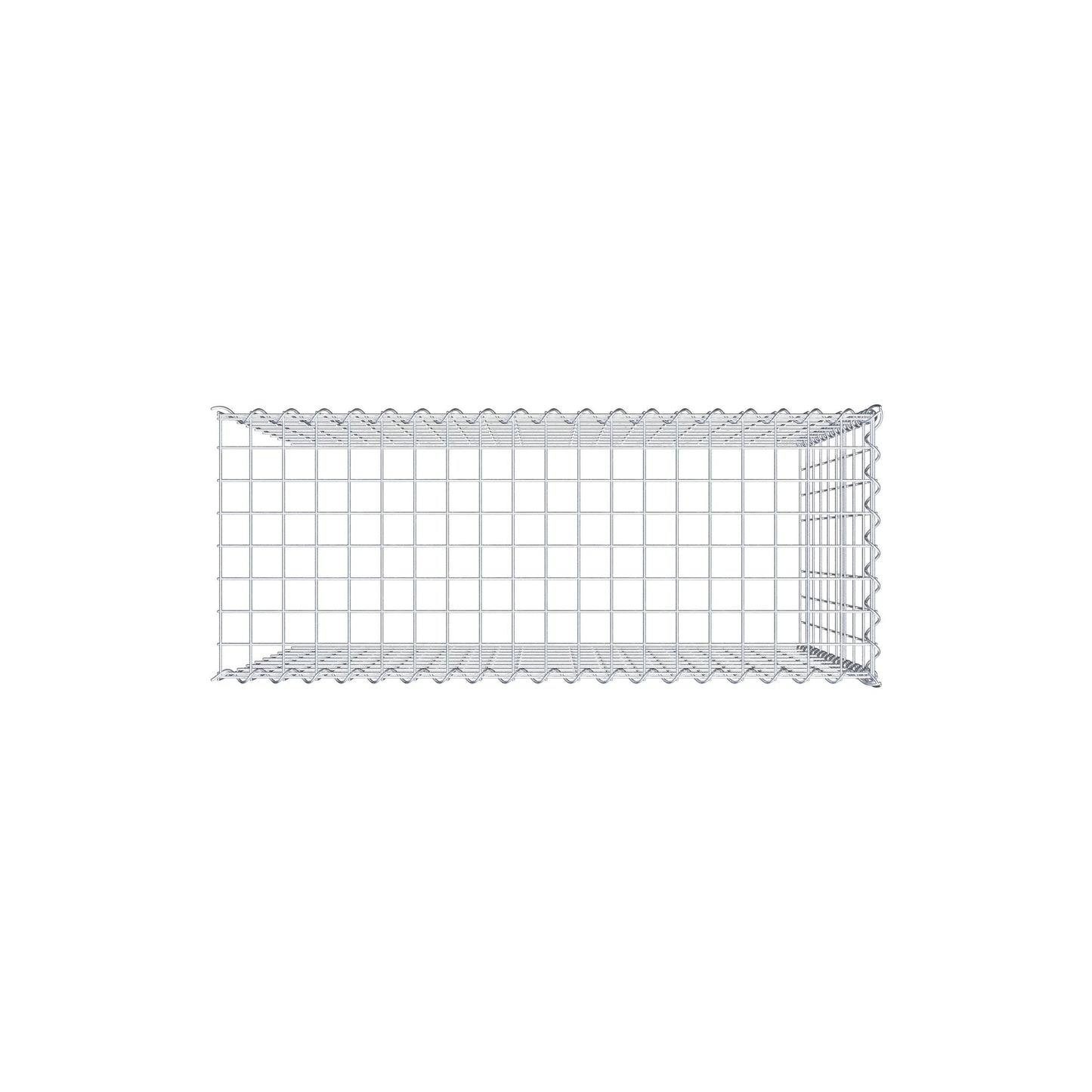 Grown-on gabion type 4 100 cm x 90 cm x 40 cm (L x H x D), mesh size 5 cm x 10 cm, spiral