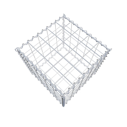 Gavión 50 cm x 50 cm x 50 cm (largo x alto x profundidad), tamaño de malla 10 cm x 10 cm, espiral