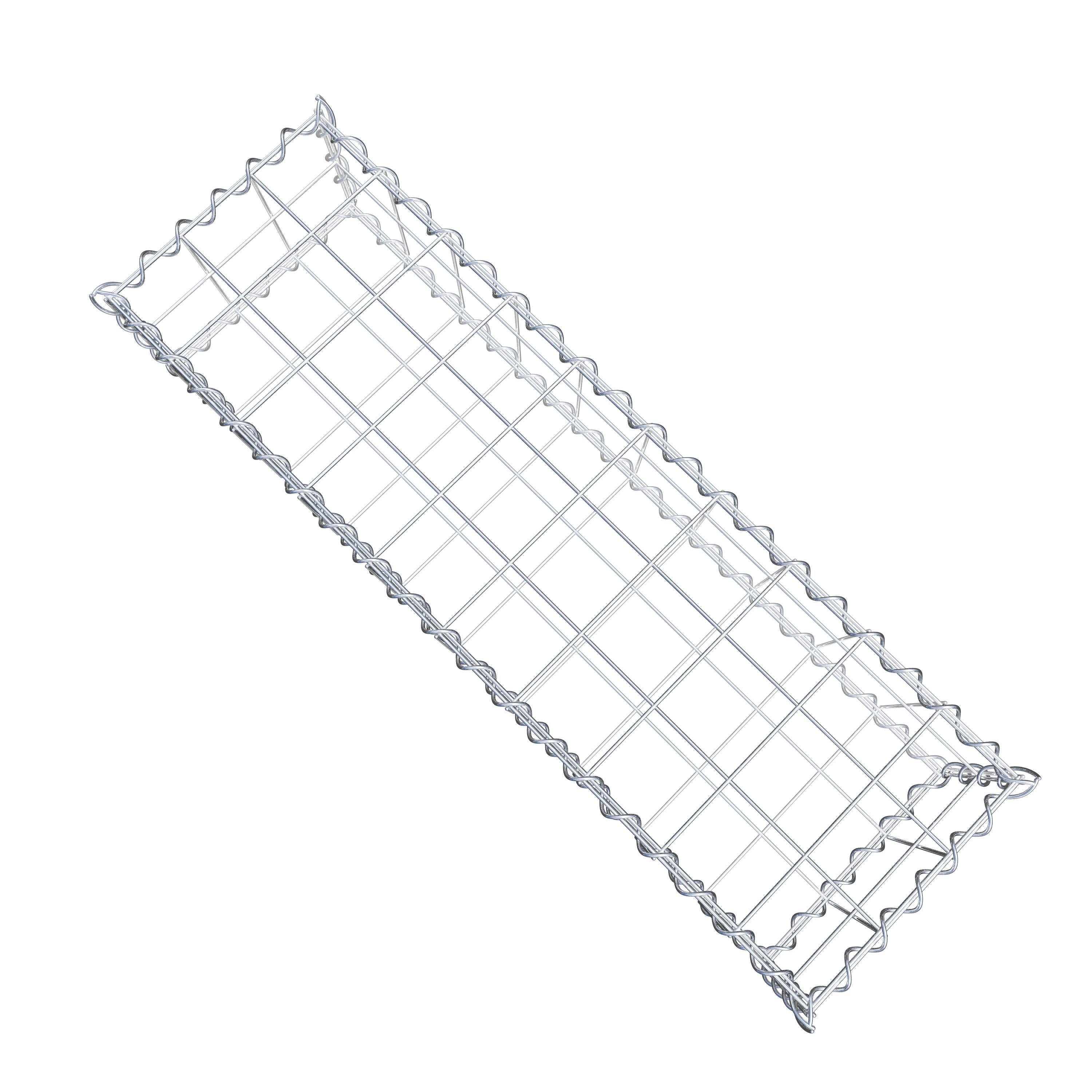 Schanskorf 100 cm x 20 cm x 30 cm (L x H x D), maaswijdte 10 cm x 10 cm, spiraalvormig