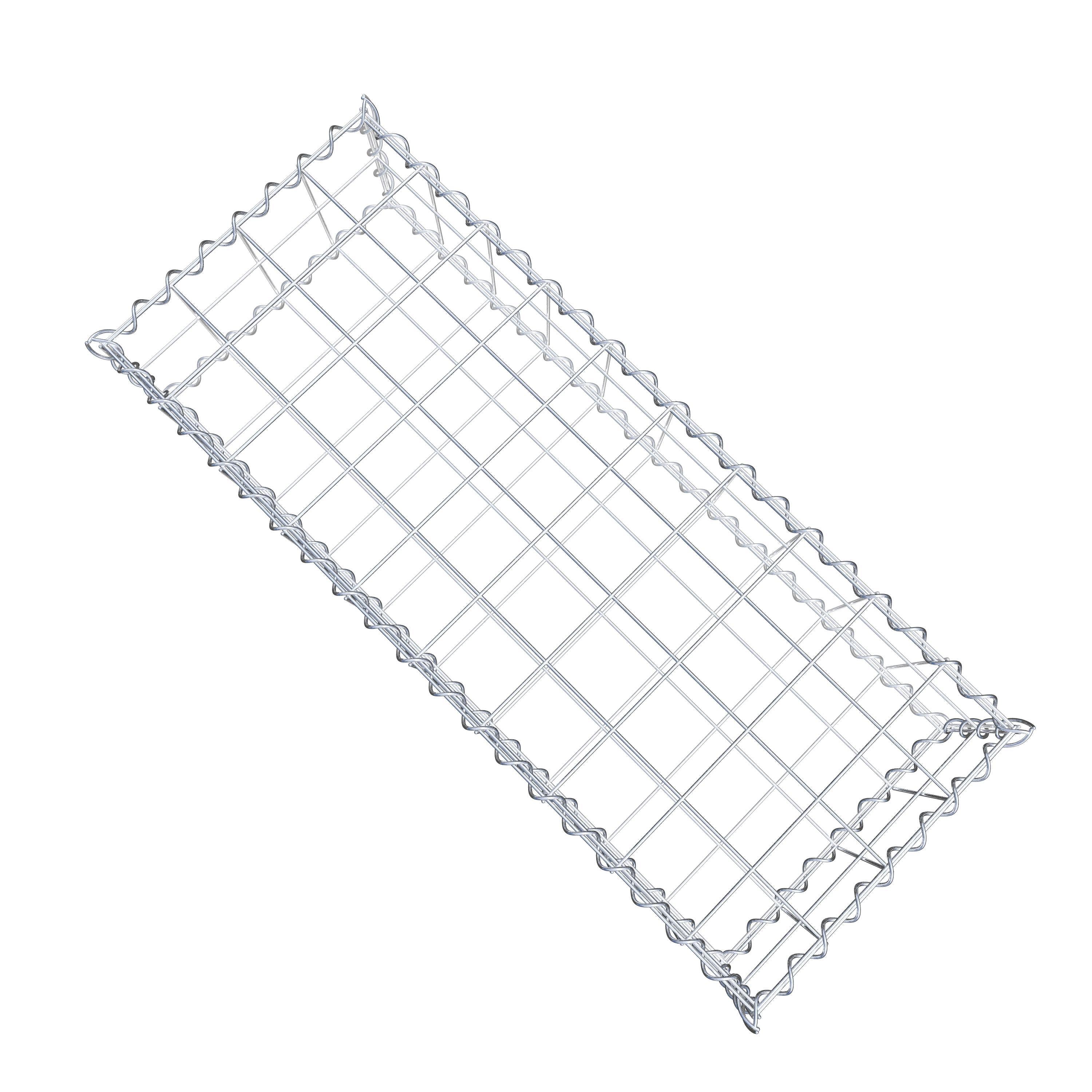 Schanskorf 100 cm x 20 cm x 40 cm (L x H x D), maaswijdte 10 cm x 10 cm, spiraalvormig