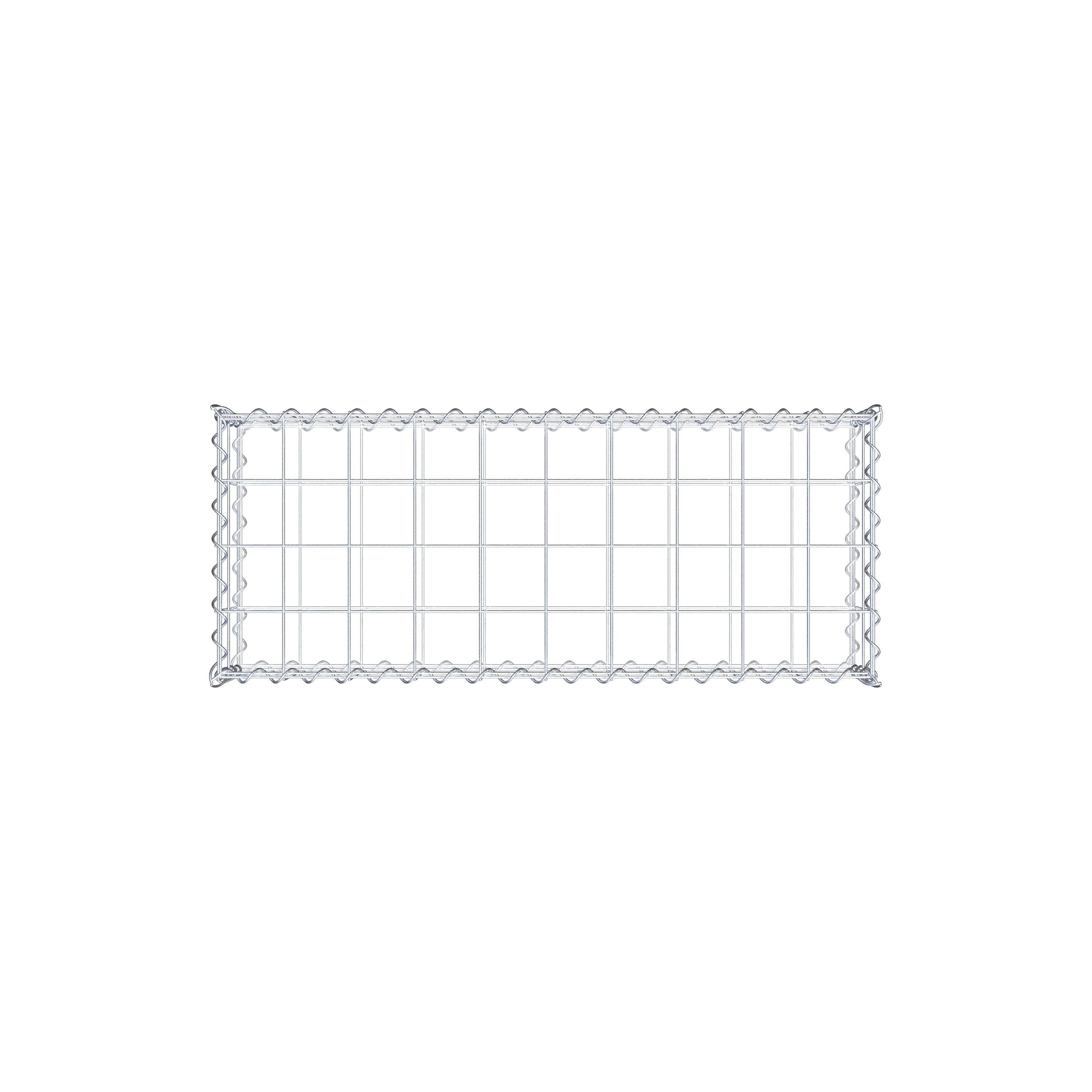 Schanskorf 100 cm x 20 cm x 40 cm (L x H x D), maaswijdte 10 cm x 10 cm, spiraalvormig