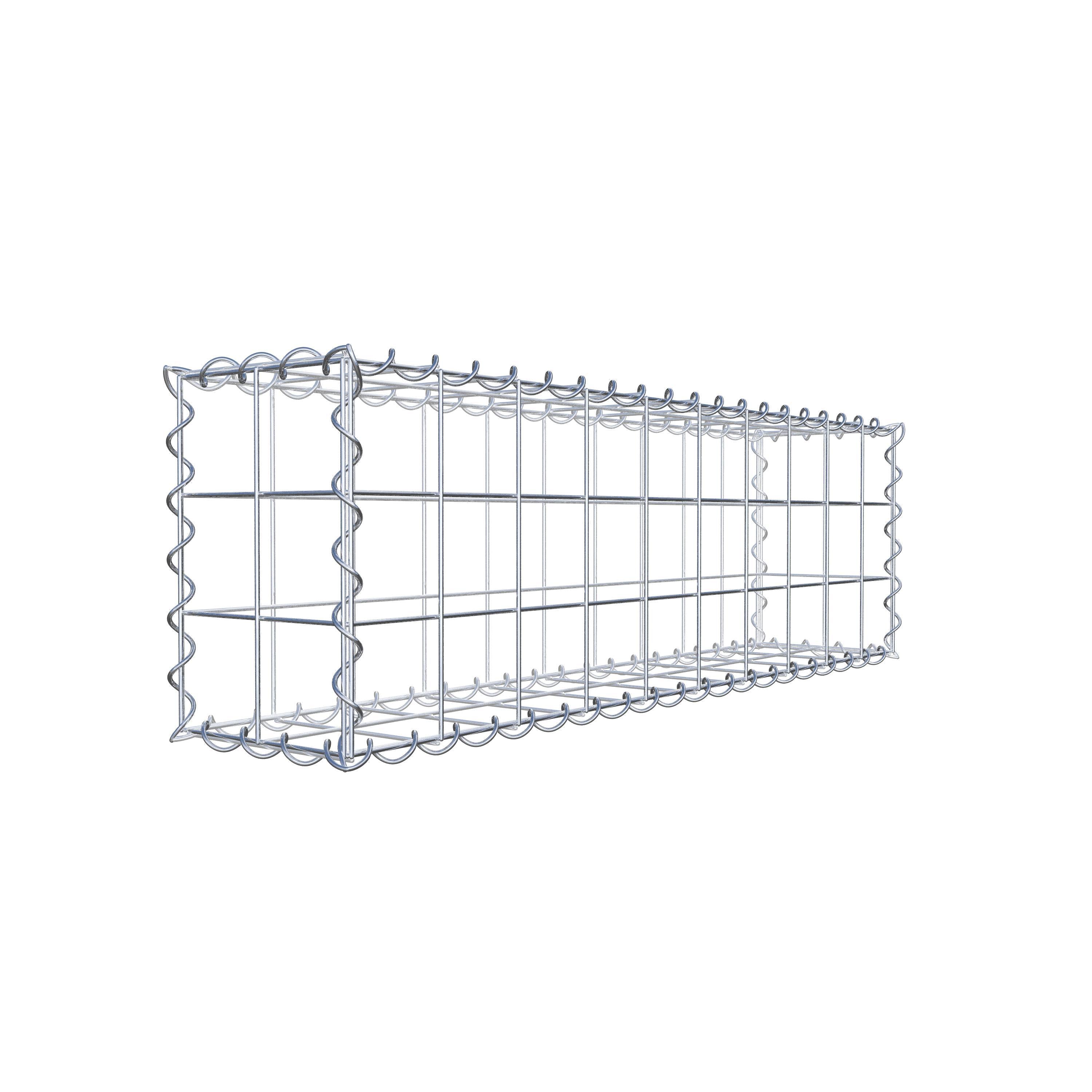 Gabione 100 cm x 30 cm x 20 cm (L x H x T), Maschenweite 10 cm x 10 cm, Spirale