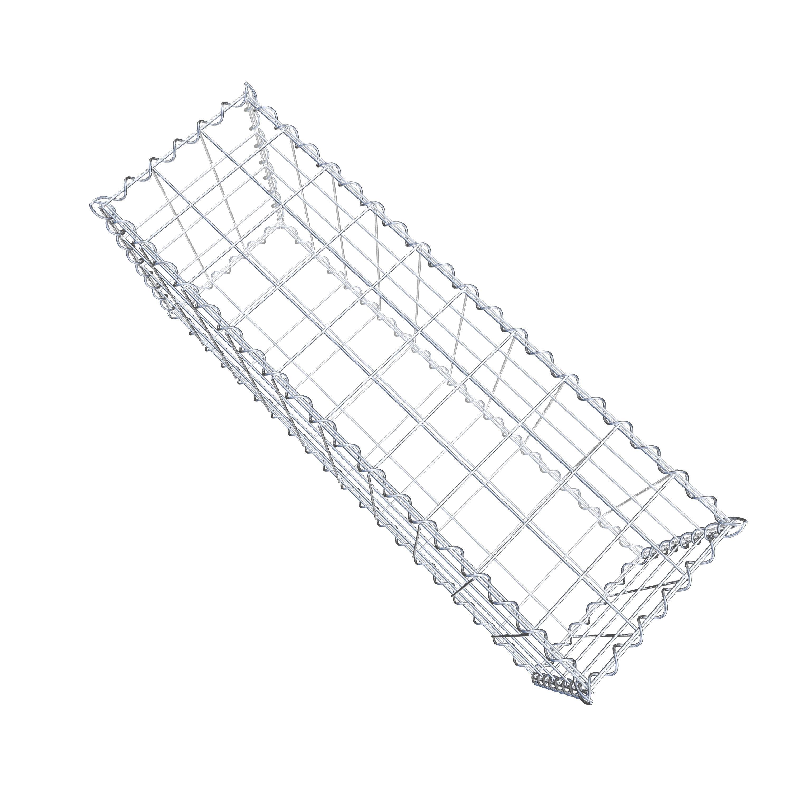 Schanskorf 100 cm x 40 cm x 30 cm (L x H x D), maaswijdte 10 cm x 10 cm, spiraalvormig