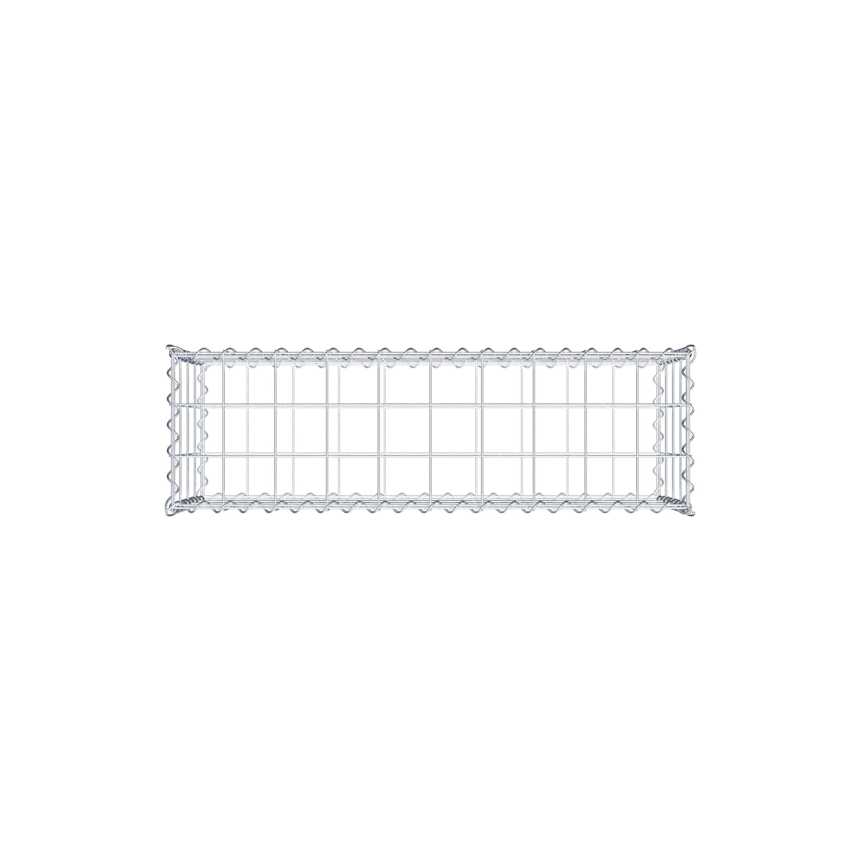 Schanskorf 100 cm x 40 cm x 30 cm (L x H x D), maaswijdte 10 cm x 10 cm, spiraalvormig