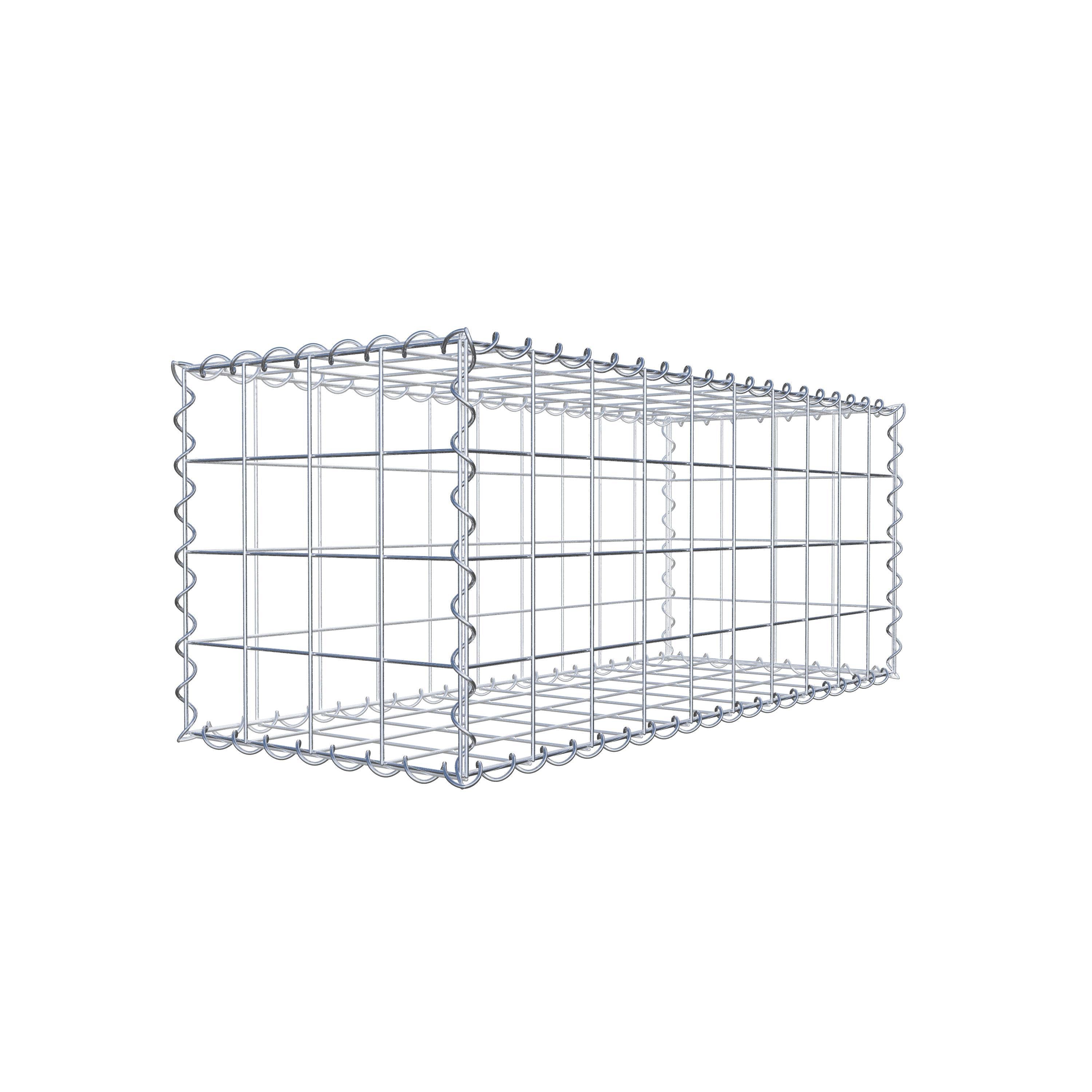 Schanskorf 100 cm x 40 cm x 40 cm (L x H x D), maaswijdte 10 cm x 10 cm, spiraalvormig