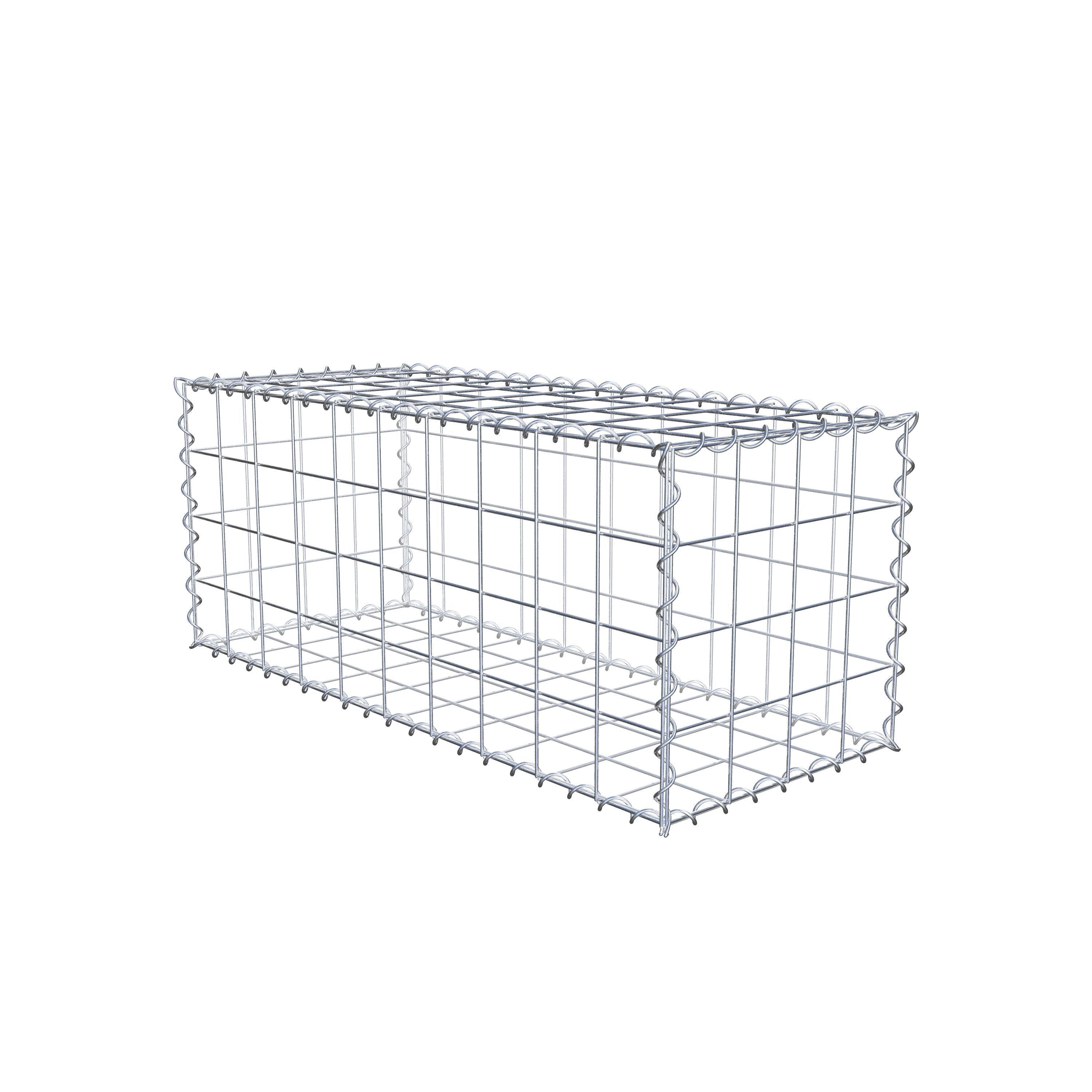 Schanskorf 100 cm x 40 cm x 40 cm (L x H x D), maaswijdte 10 cm x 10 cm, spiraalvormig