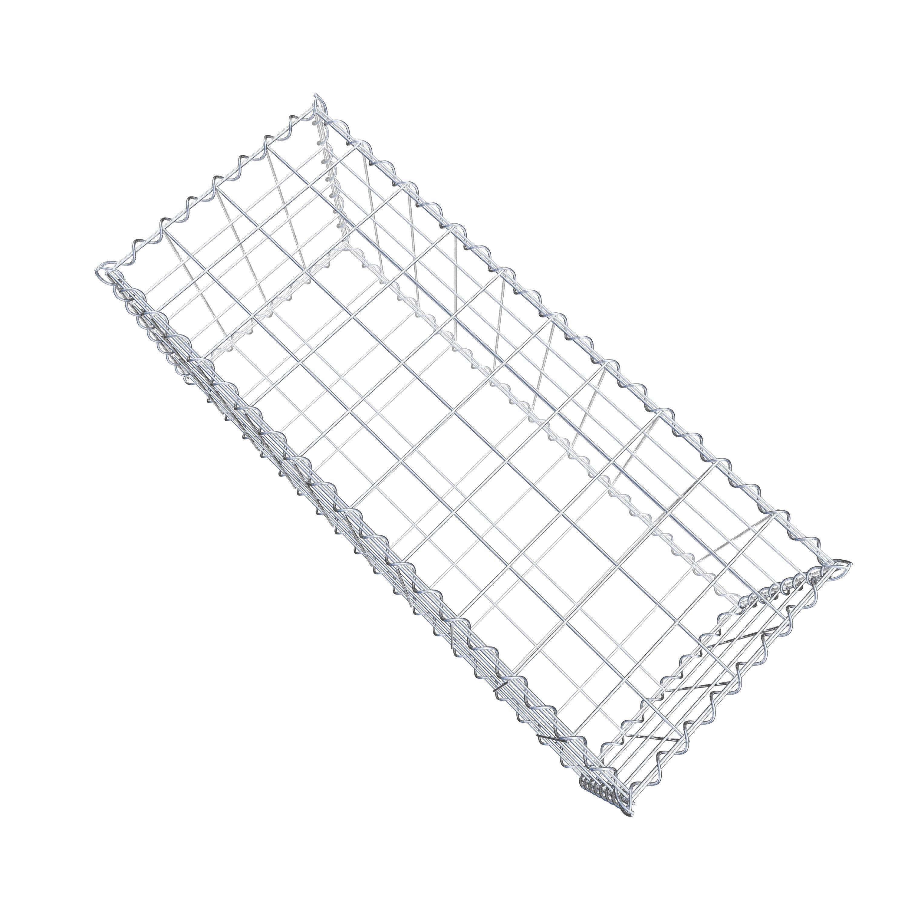 Schanskorf 100 cm x 40 cm x 40 cm (L x H x D), maaswijdte 10 cm x 10 cm, spiraalvormig