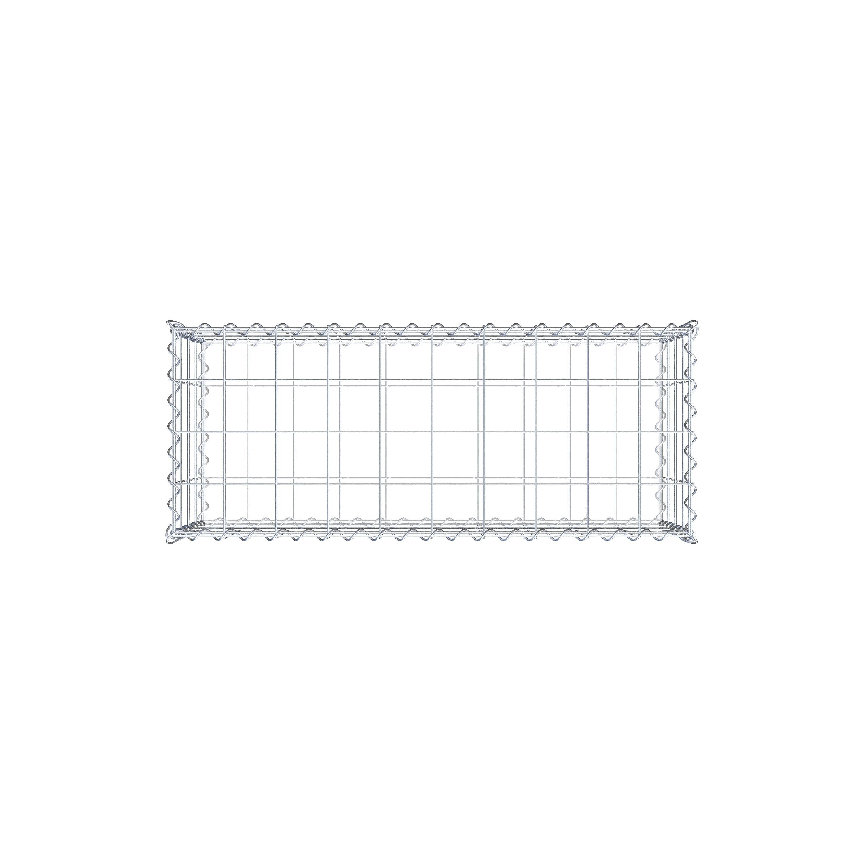 Schanskorf 100 cm x 40 cm x 40 cm (L x H x D), maaswijdte 10 cm x 10 cm, spiraalvormig