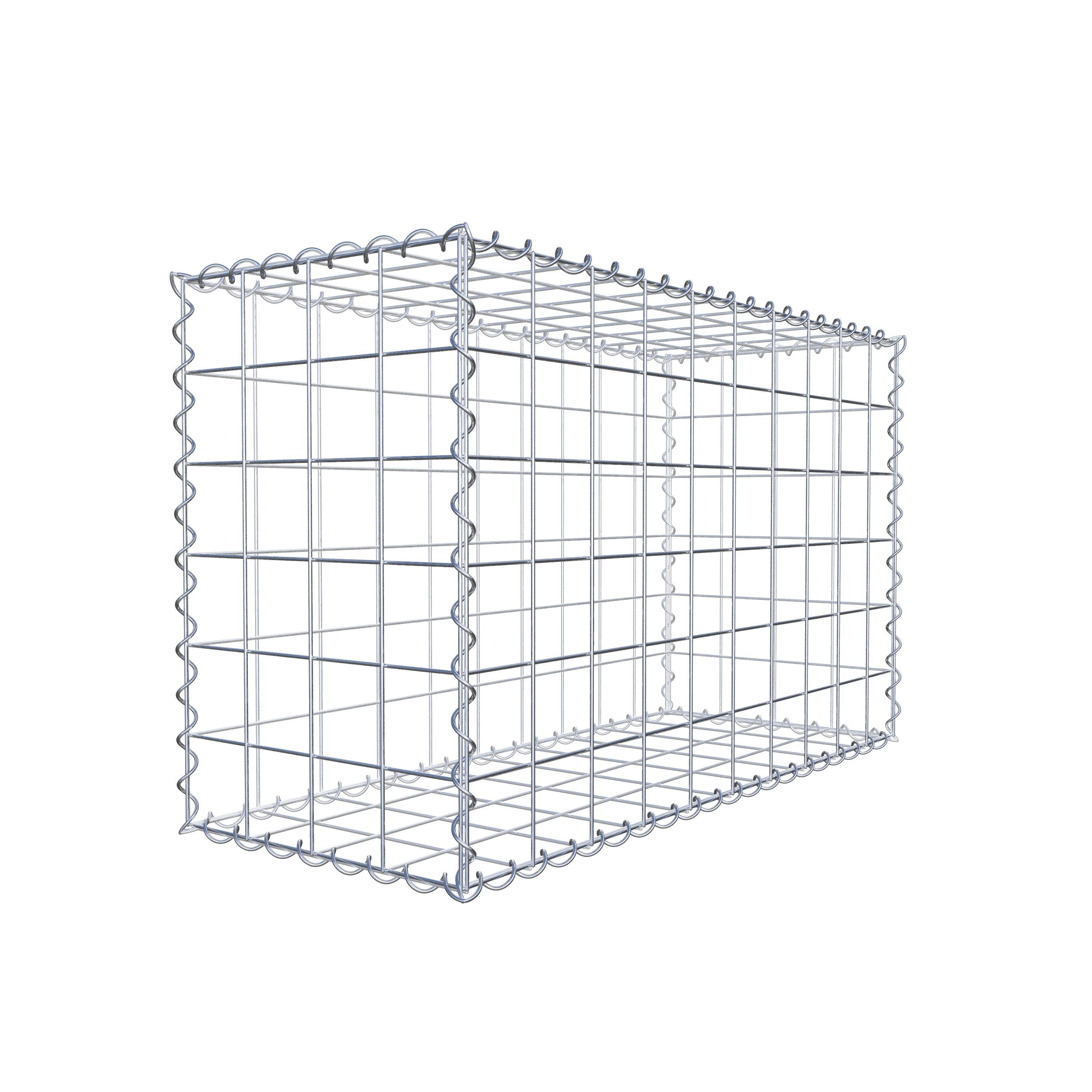 Schanskorf 100 cm x 60 cm x 40 cm (L x H x D), maaswijdte 10 cm x 10 cm, spiraalvormig