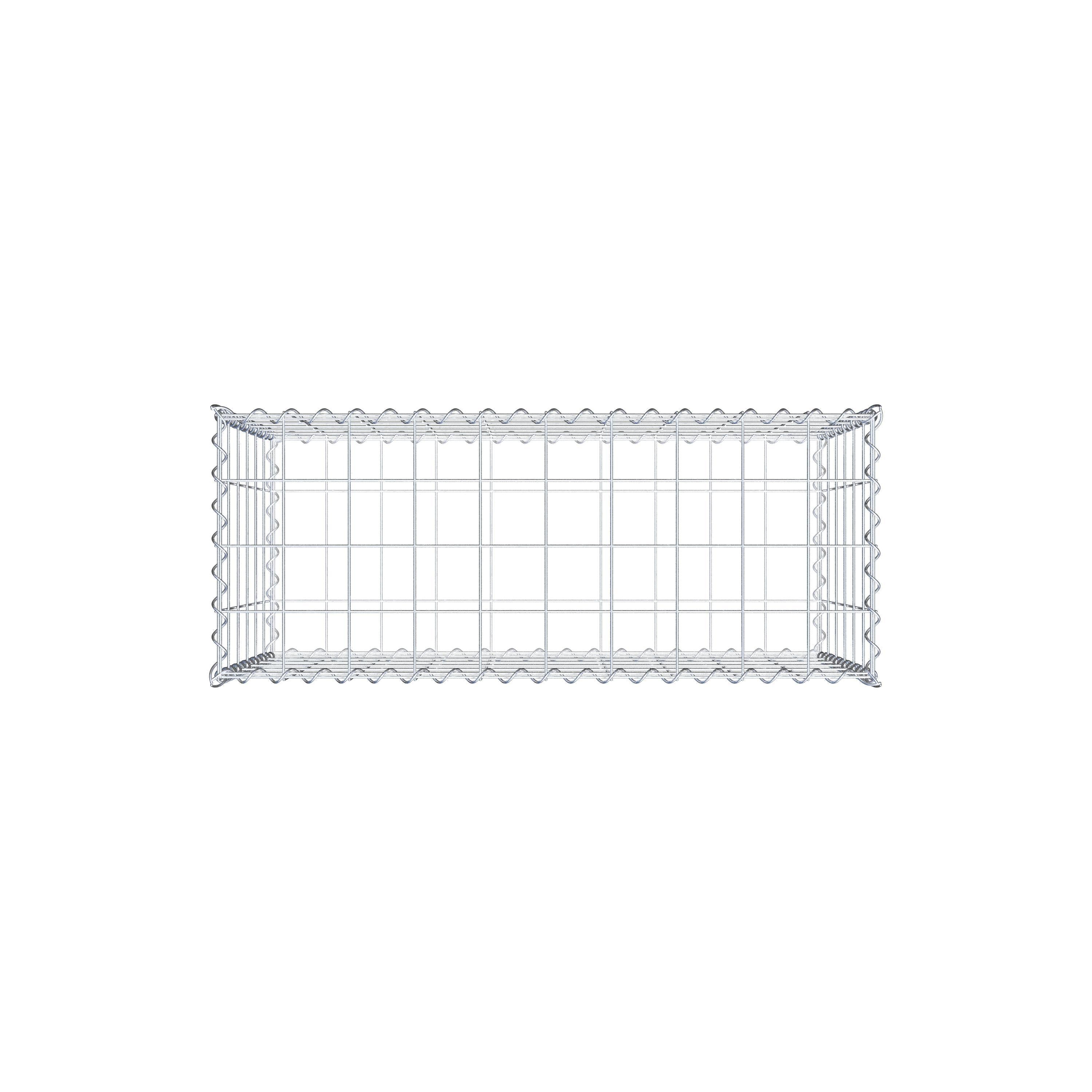 Schanskorf 100 cm x 60 cm x 40 cm (L x H x D), maaswijdte 10 cm x 10 cm, spiraalvormig