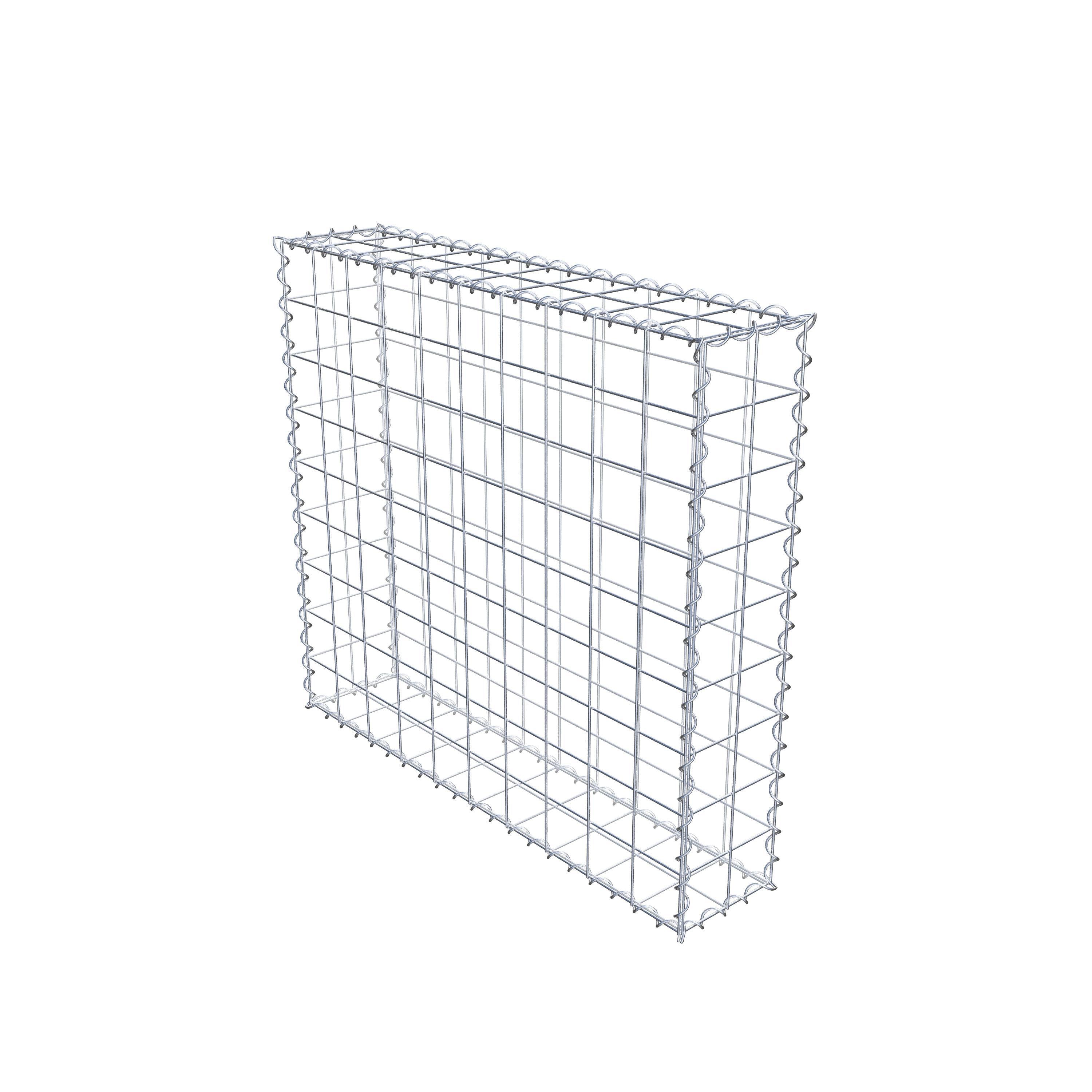 Gabion 100 cm x 90 cm x 20 cm (L x H x D), maskstorlek 10 cm x 10 cm, spiral