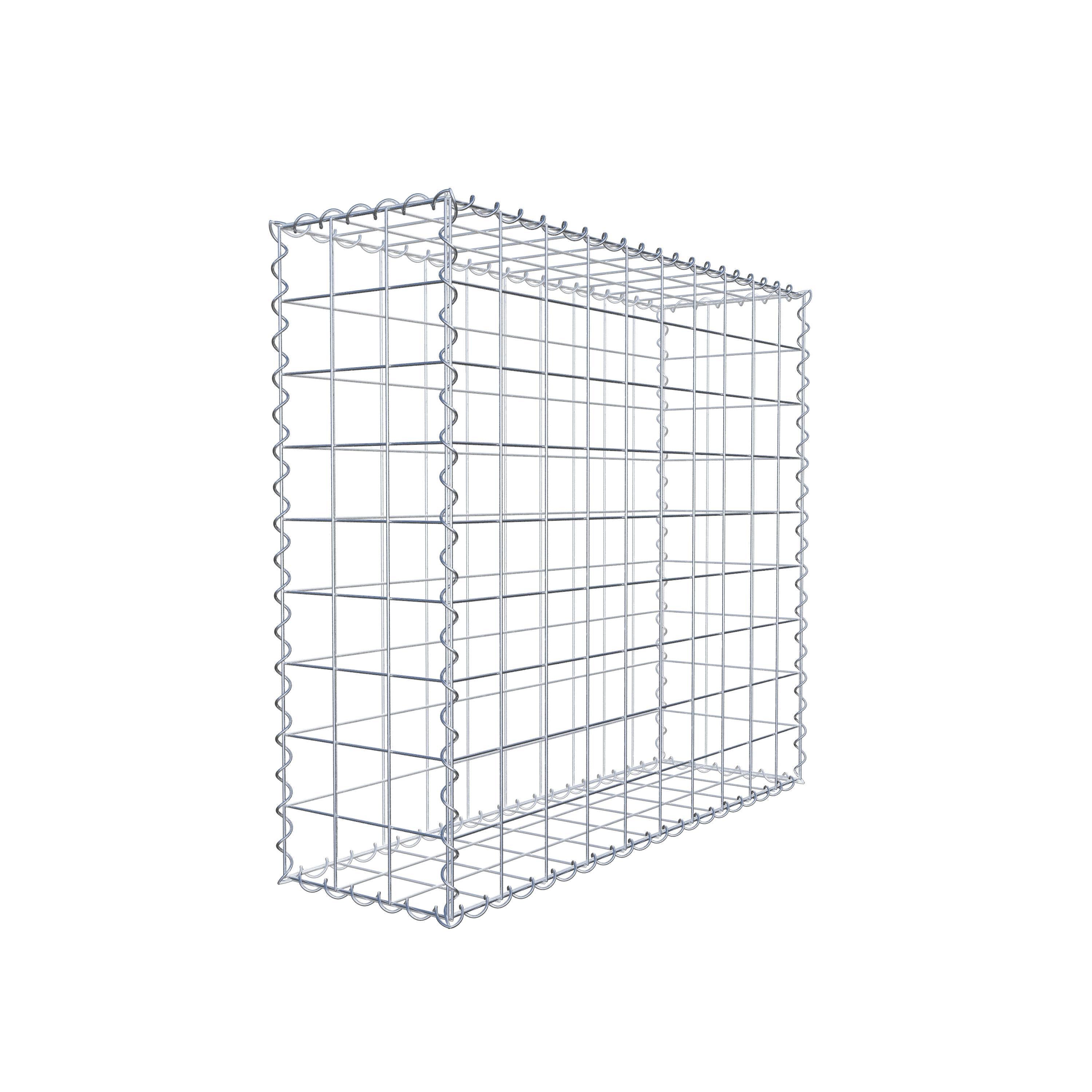 Gabion 100 cm x 90 cm x 30 cm (L x H x D), maskestørrelse 10 cm x 10 cm, spiral