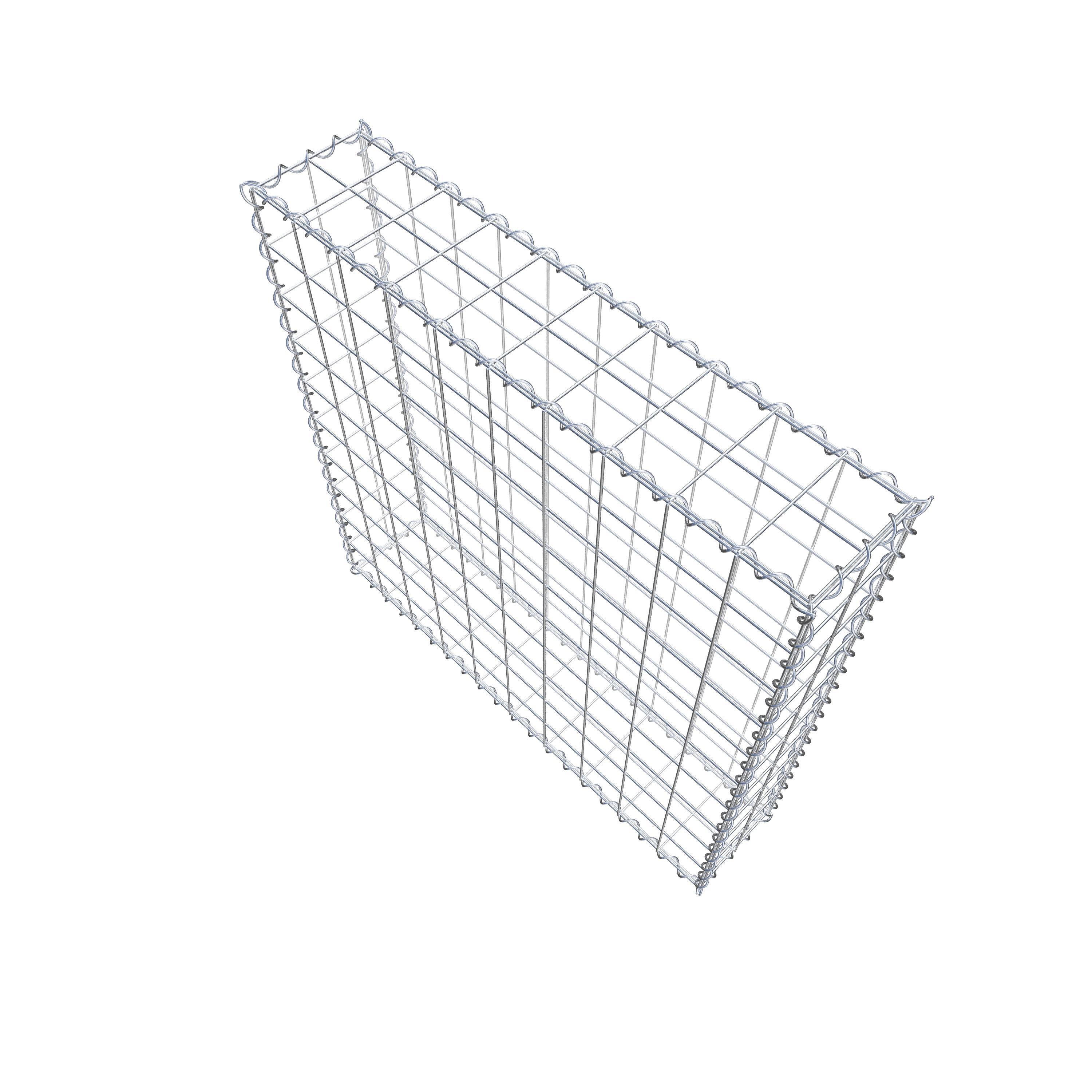 Gabion 100 cm x 100 cm x 20 cm (L x H x D), mesh size 10 cm x 10 cm, spiral