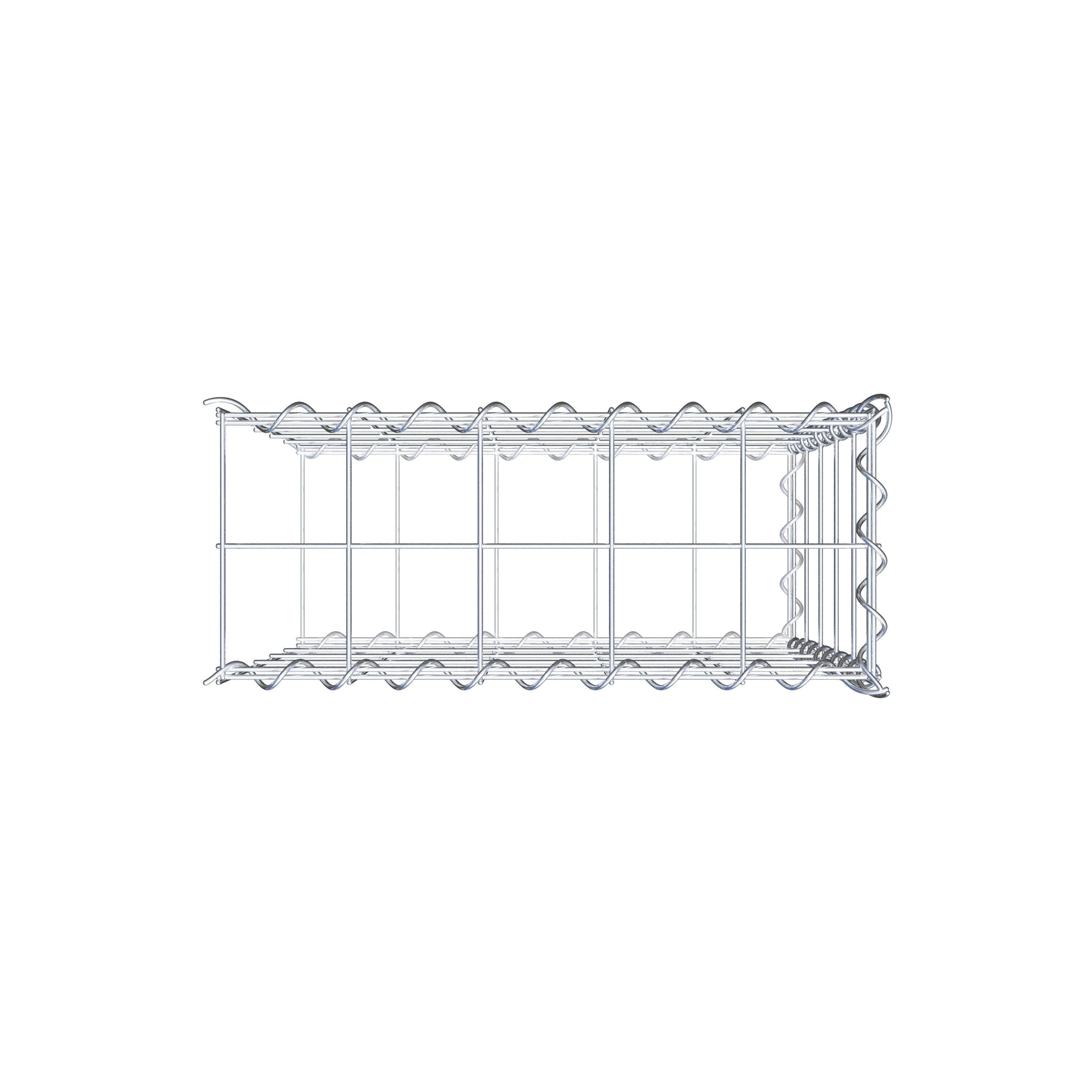 Add-on schanskorf type 2 50 cm x 50 cm x 20 cm (L x H x D), maaswijdte 10 cm x 10 cm, spiraal