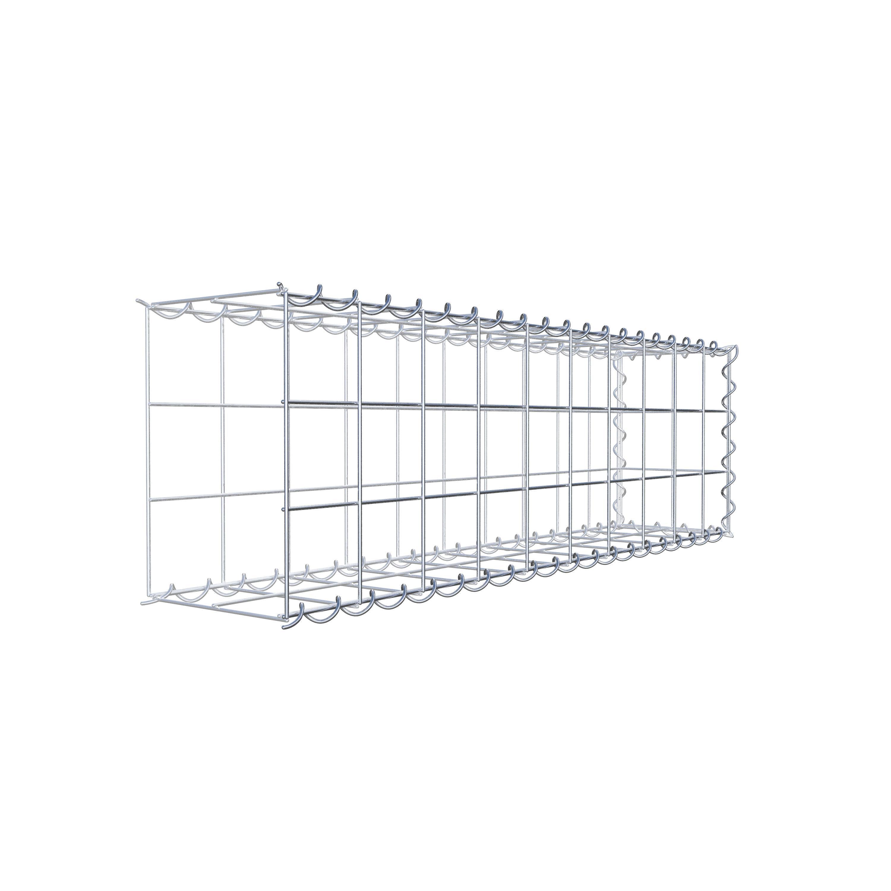 Gabião tipo 2 100 cm x 30 cm x 20 cm (C x A x P), malhagem 10 cm x 10 cm, espiral