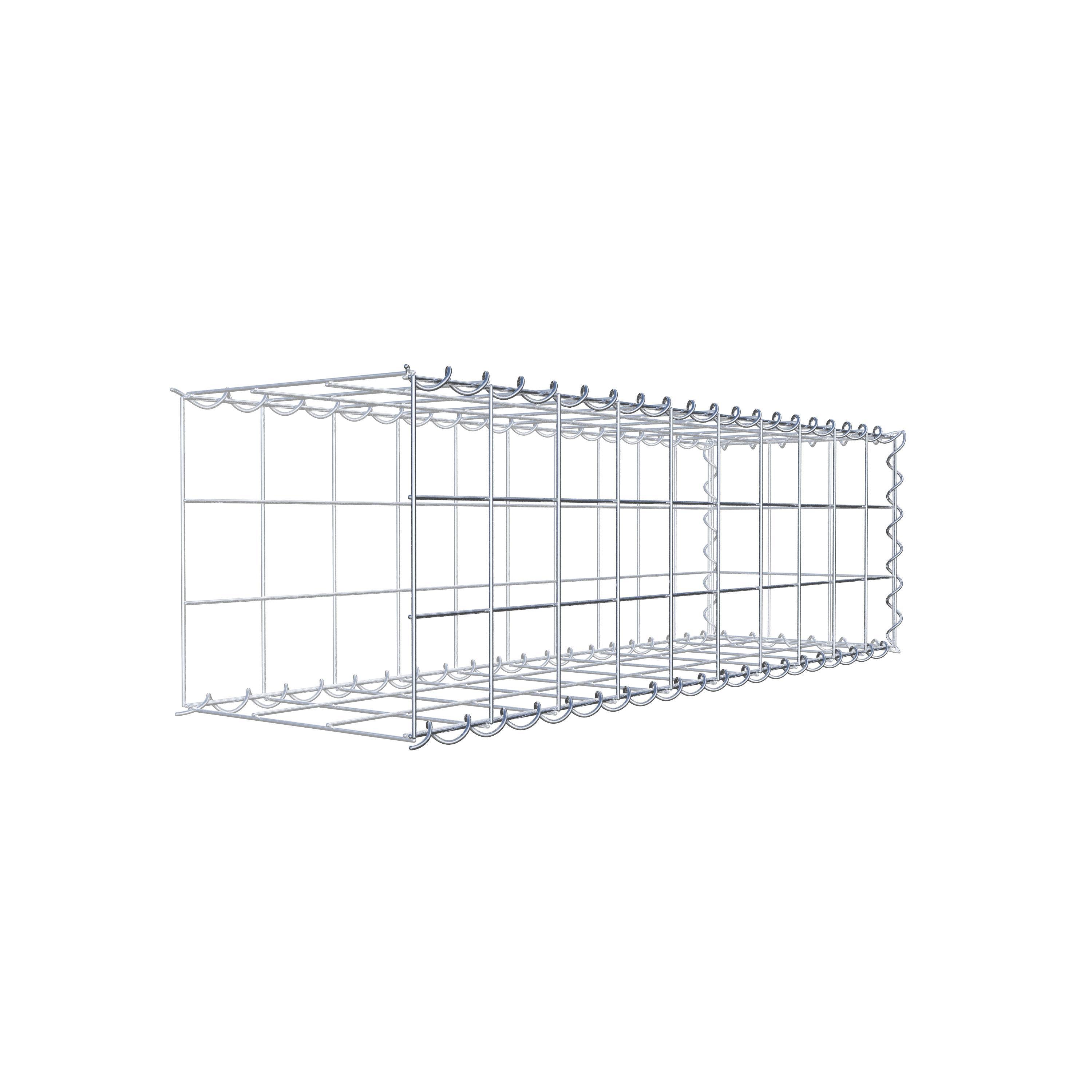 Gabion rapporté type 2 100 cm x 30 cm x 30 cm (L x H x P), mailles 10 cm x 10 cm, spirale