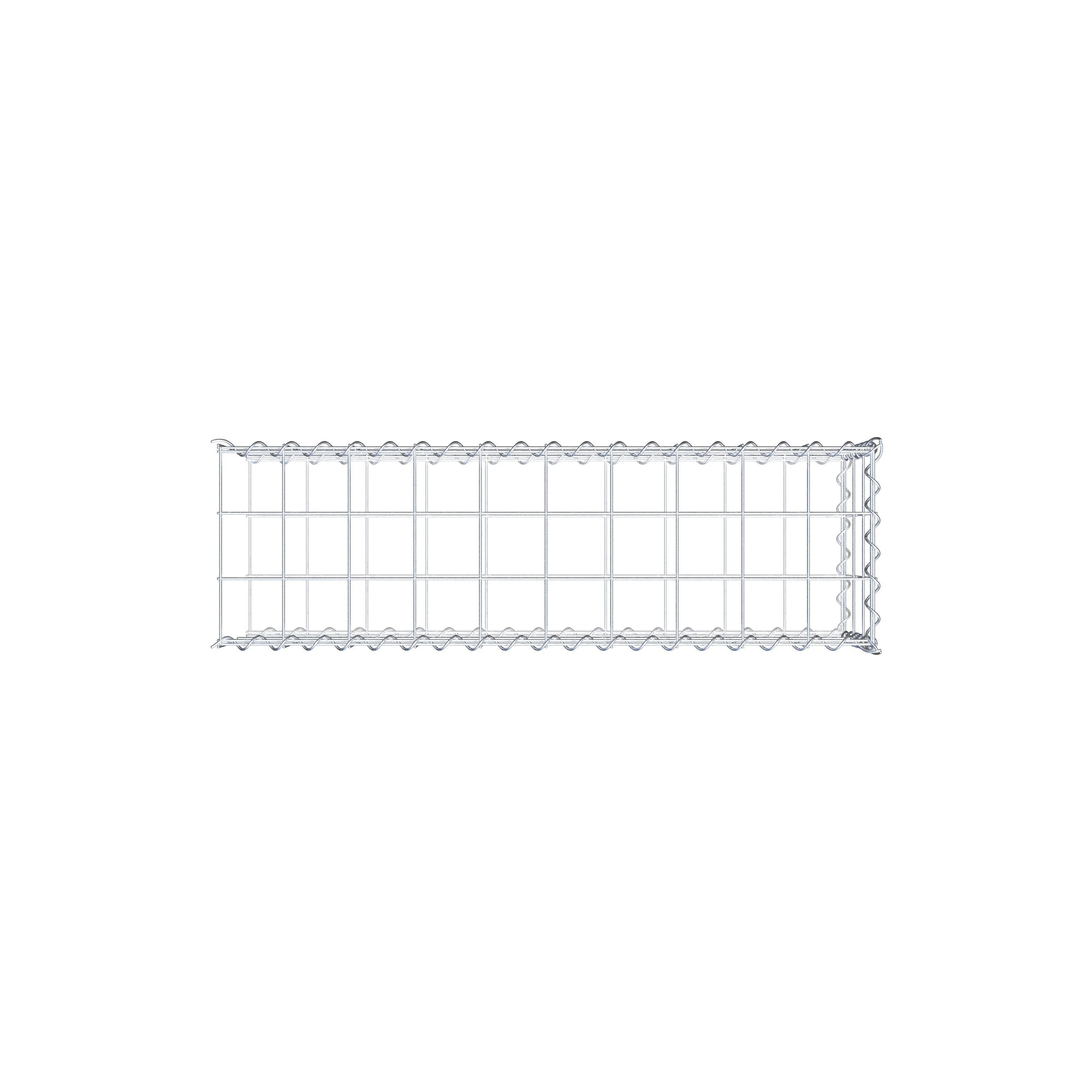 Gabion rapporté type 2 100 cm x 30 cm x 30 cm (L x H x P), mailles 10 cm x 10 cm, spirale