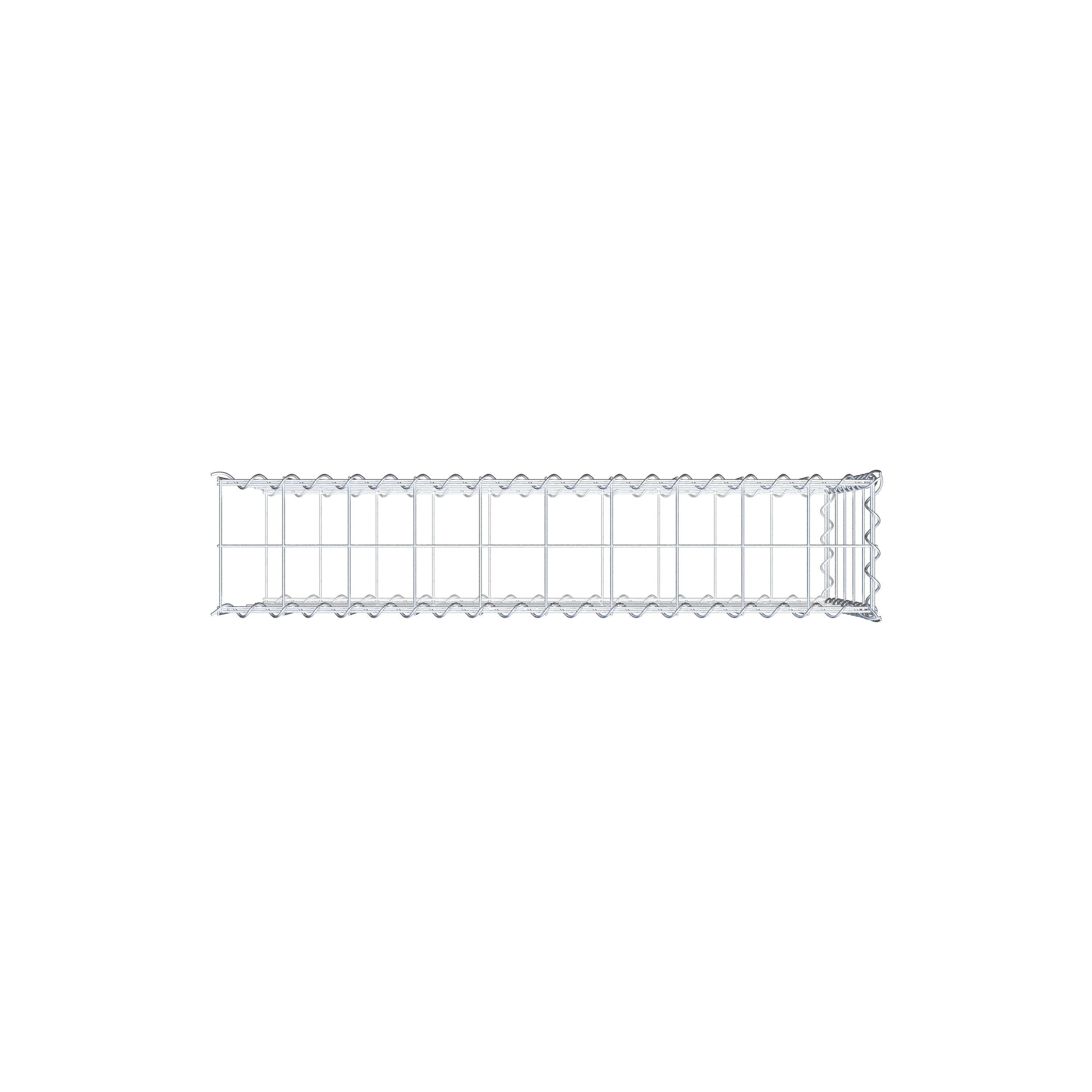 Grown-on gabion type 2 100 cm x 50 cm x 20 cm (L x H x D), mesh size 10 cm x 10 cm, spiral