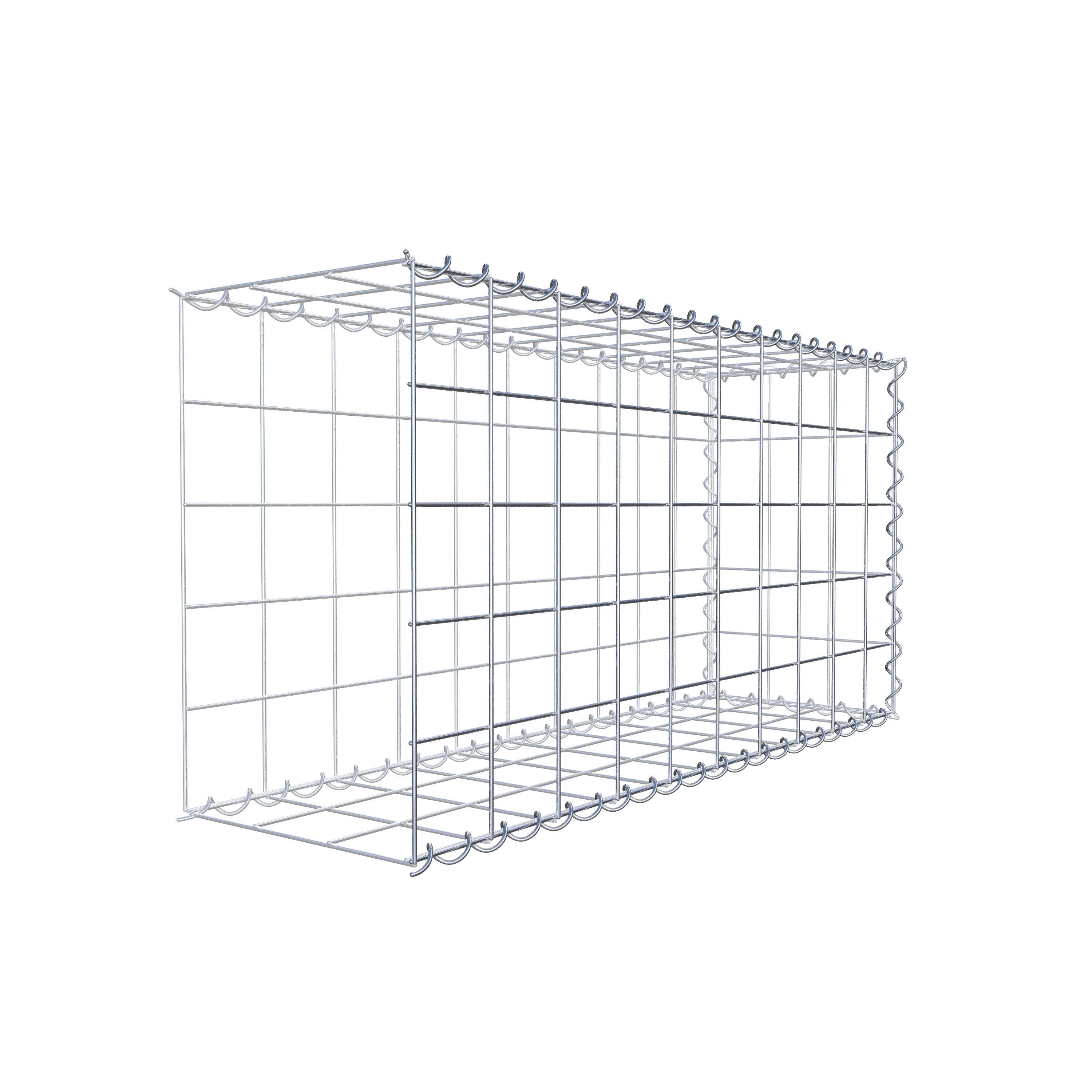 Aangegroeide schanskorf type 2 100 cm x 50 cm x 30 cm (L x H x D), maaswijdte 10 cm x 10 cm, spiraal