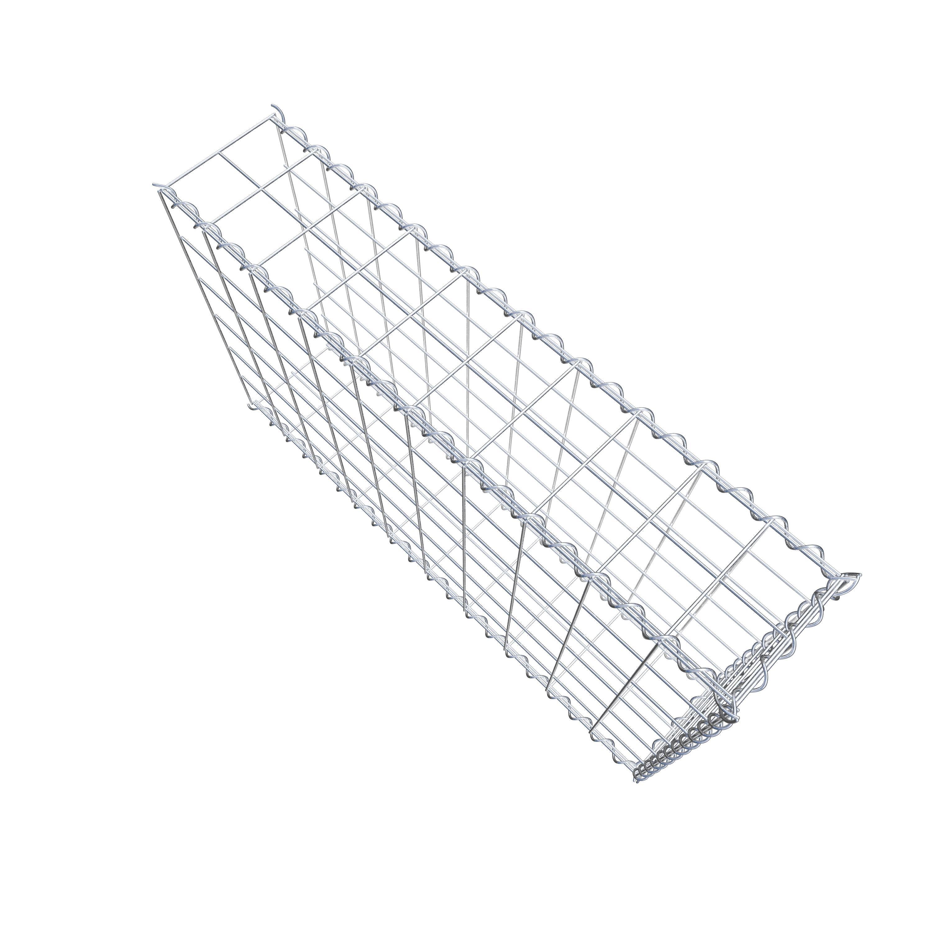 Opvokset gabion type 2 100 cm x 60 cm x 20 cm (L x H x D), maskestørrelse 10 cm x 10 cm, spiral