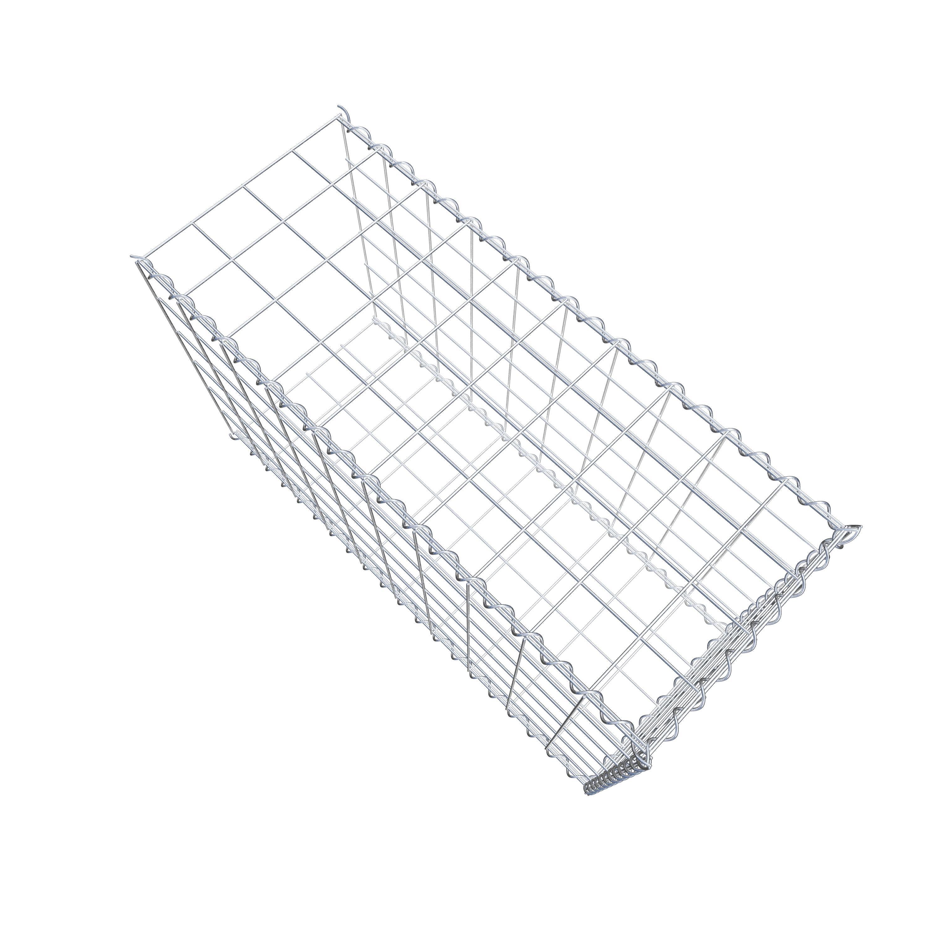 Opvokset gabion type 2 100 cm x 60 cm x 40 cm (L x H x D), maskestørrelse 10 cm x 10 cm, spiral