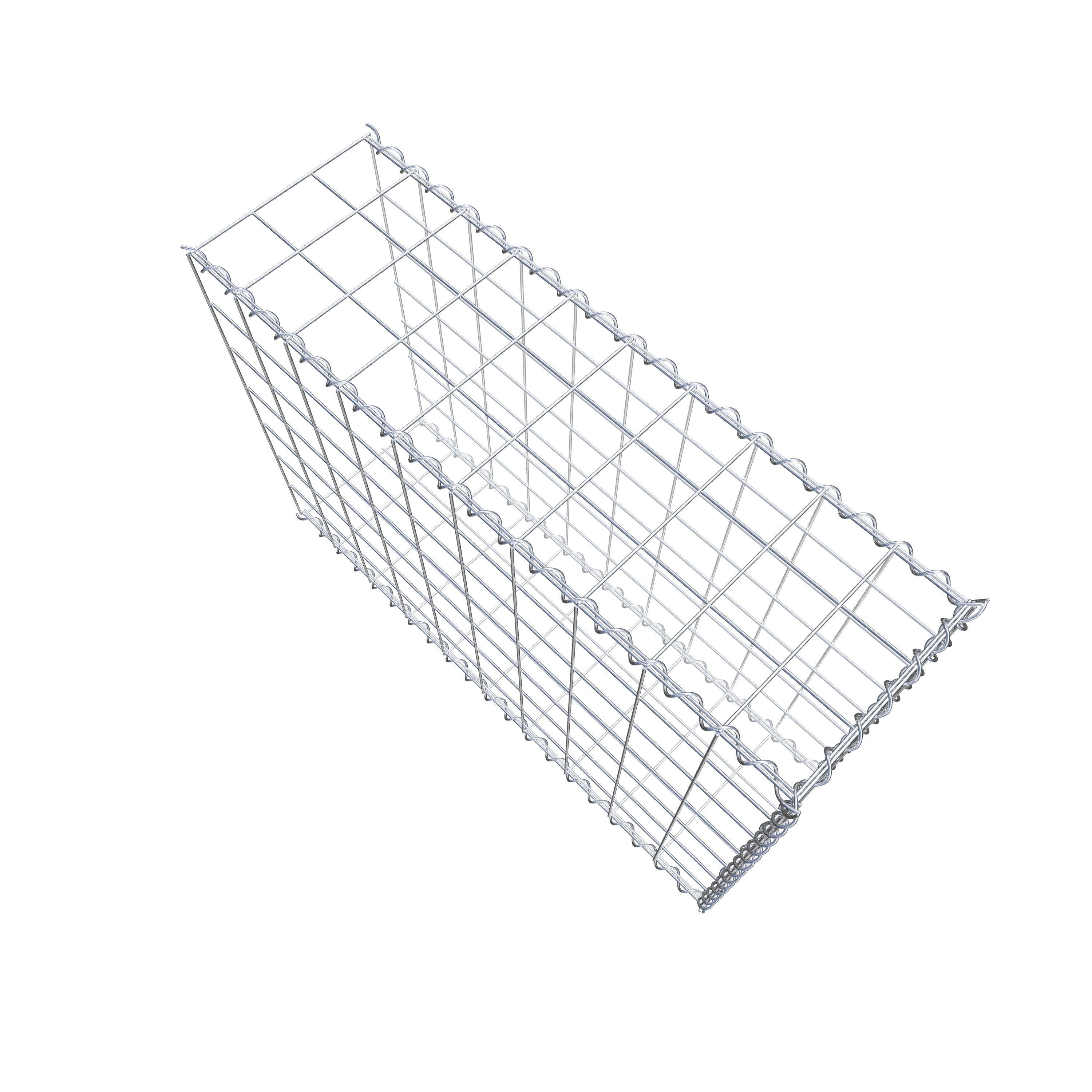 Udvokset gabion type 2 100 cm x 70 cm x 30 cm (L x H x D), maskestørrelse 10 cm x 10 cm, spiral