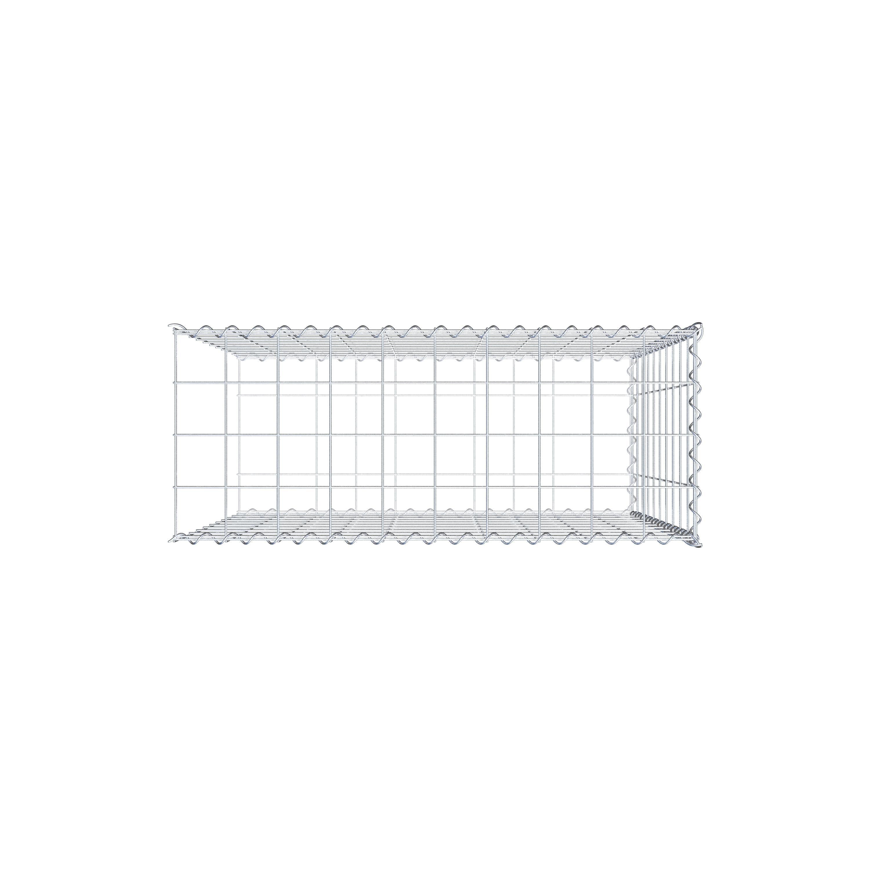 Grown-on gabion type 2 100 cm x 100 cm x 40 cm (L x H x D), mesh size 10 cm x 10 cm, spiral