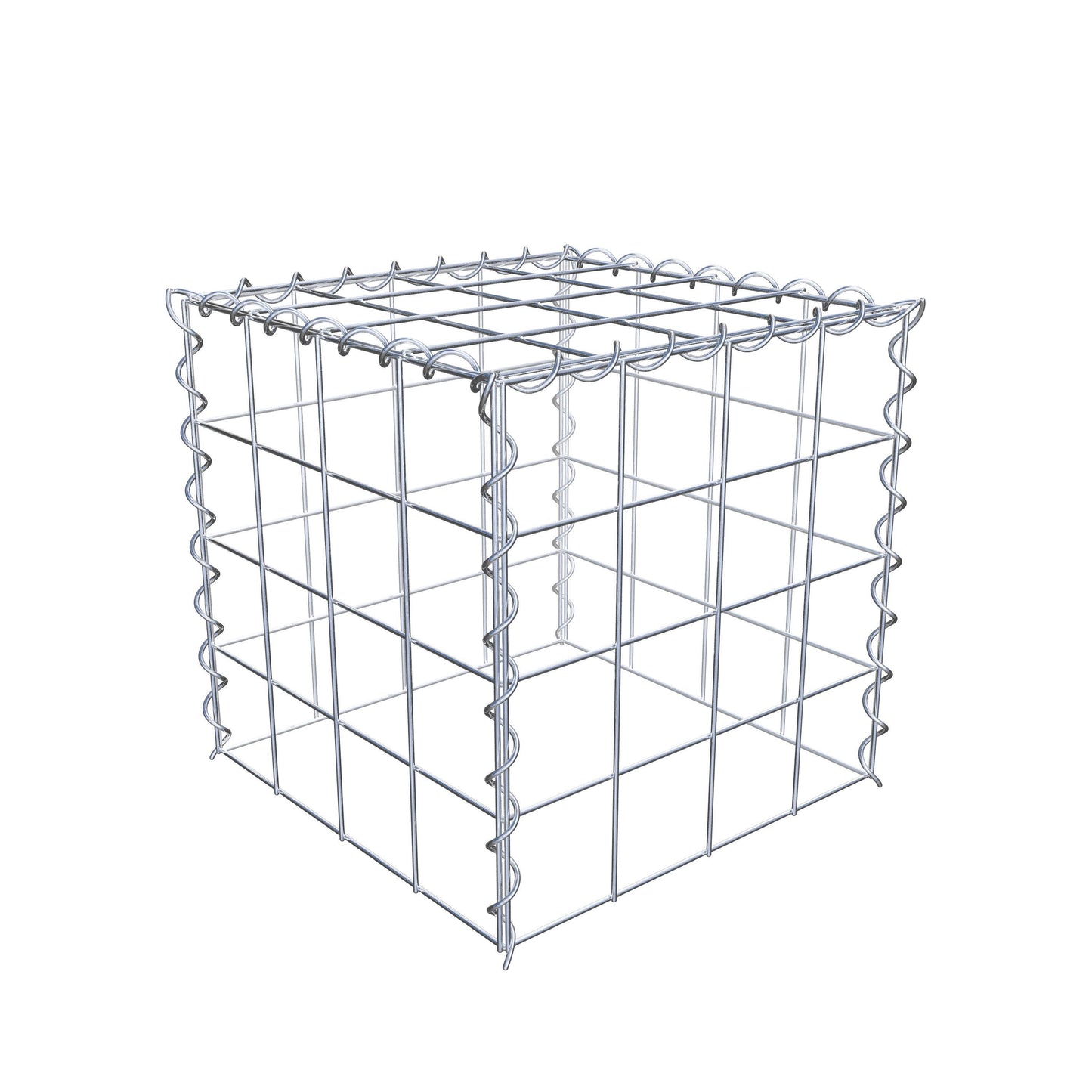 Gabion rapporté type 3 40 cm x 40 cm x 40 cm (L x H x P), mailles 10 cm x 10 cm, spirale