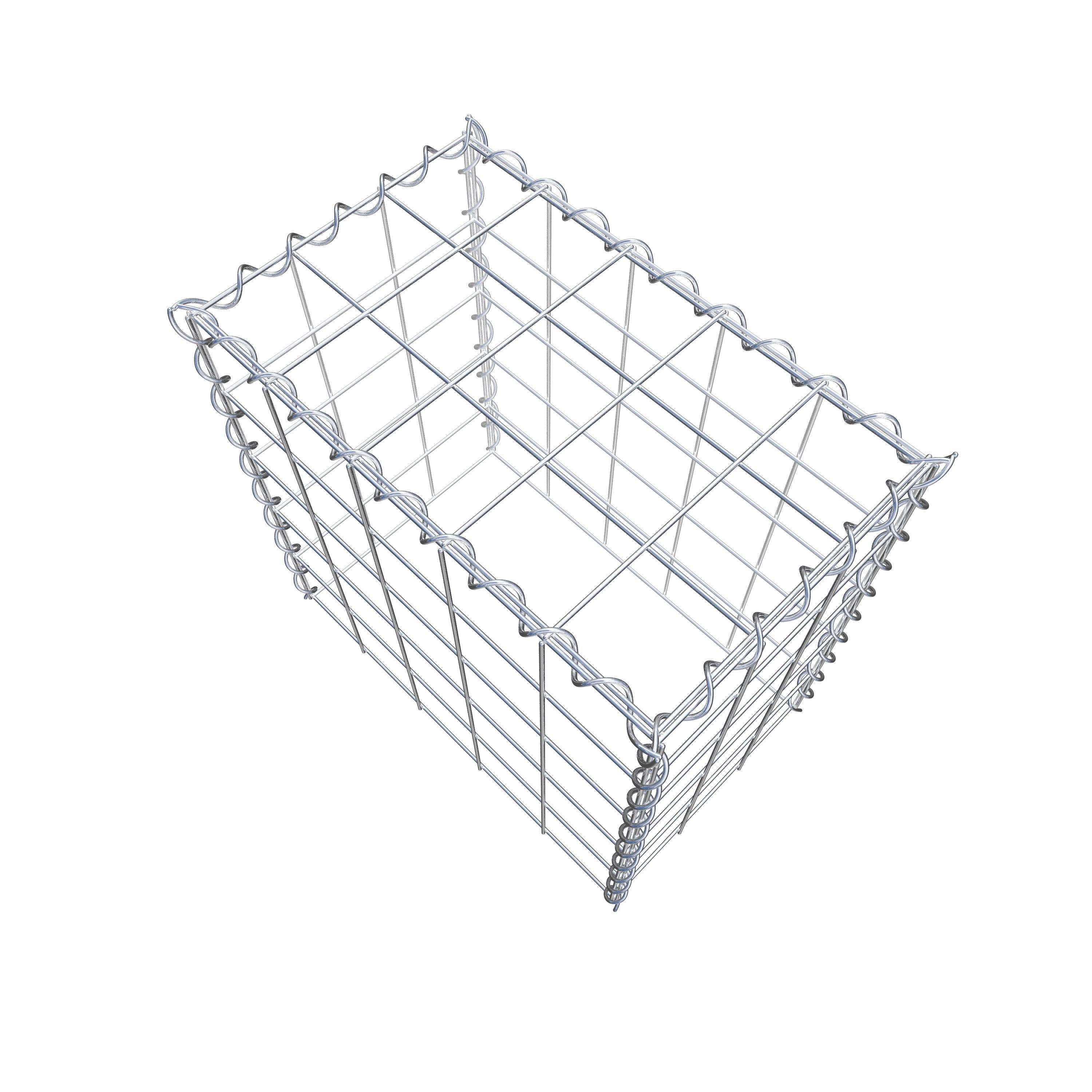 Gabião tipo 3 50 cm x 50 cm x 30 cm (C x A x P), malhagem 10 cm x 10 cm, espiral