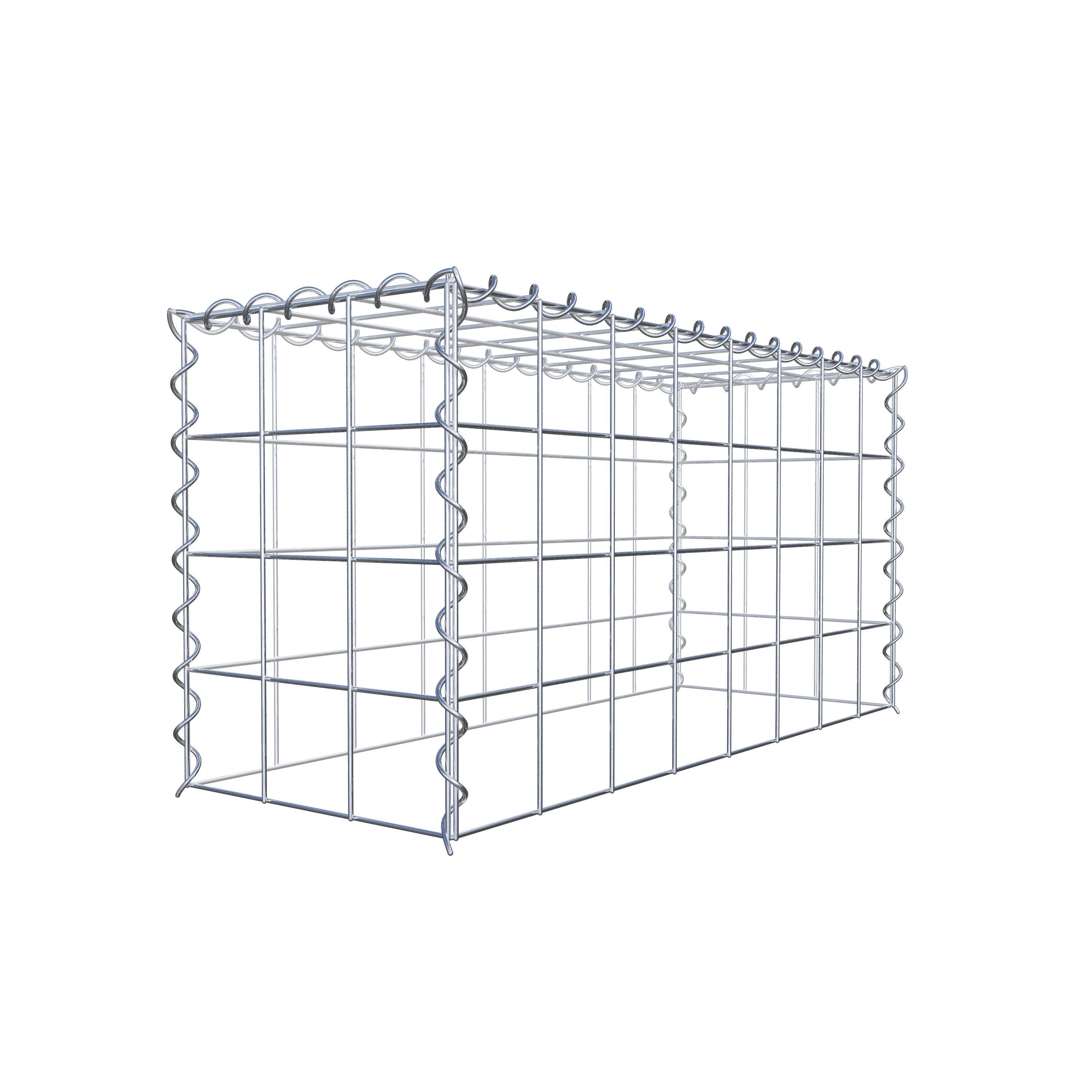 Add-on schanskorf type 3 80 cm x 40 cm x 30 cm (L x H x D), maaswijdte 10 cm x 10 cm, spiraalvormig