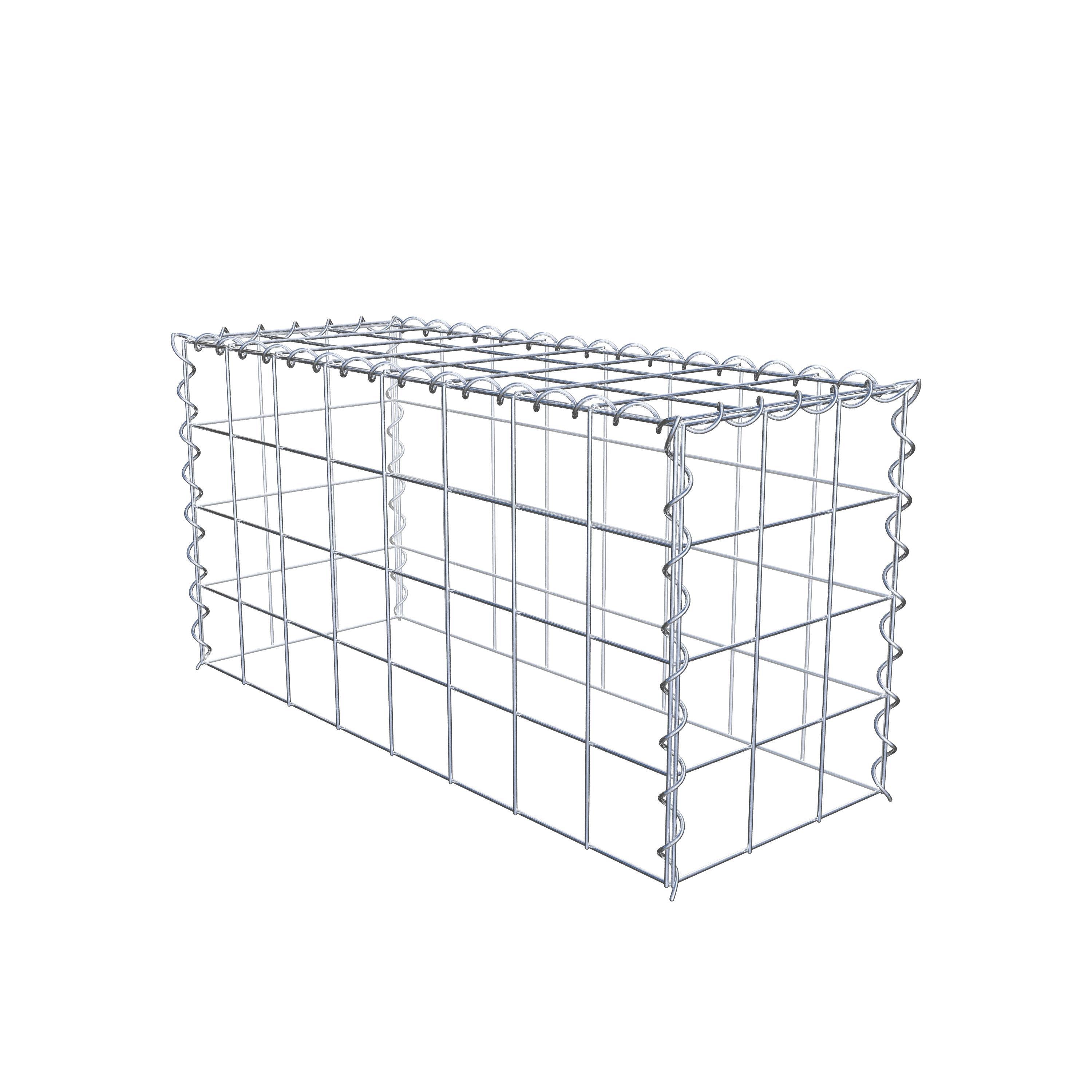 Add-on schanskorf type 3 80 cm x 40 cm x 30 cm (L x H x D), maaswijdte 10 cm x 10 cm, spiraalvormig