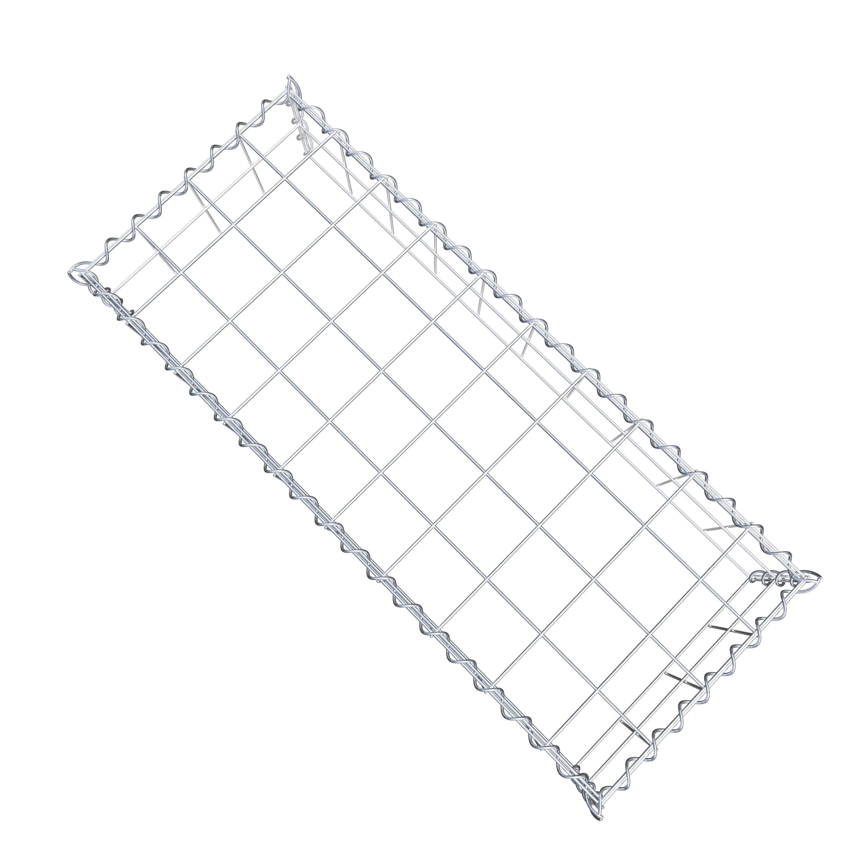 Opvokset gabion type 3 100 cm x 20 cm x 40 cm (L x H x D), maskestørrelse 10 cm x 10 cm, spiral