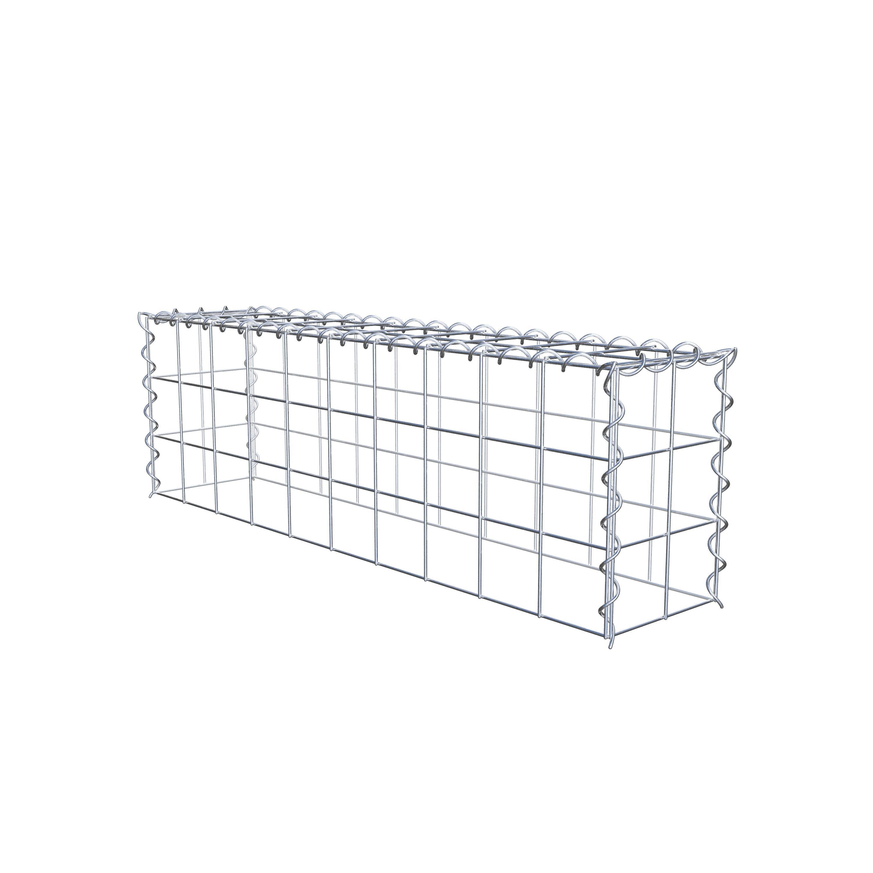 Grown-on gabion type 3 100 cm x 30 cm x 20 cm (L x H x D), mesh size 10 cm x 10 cm, spiral