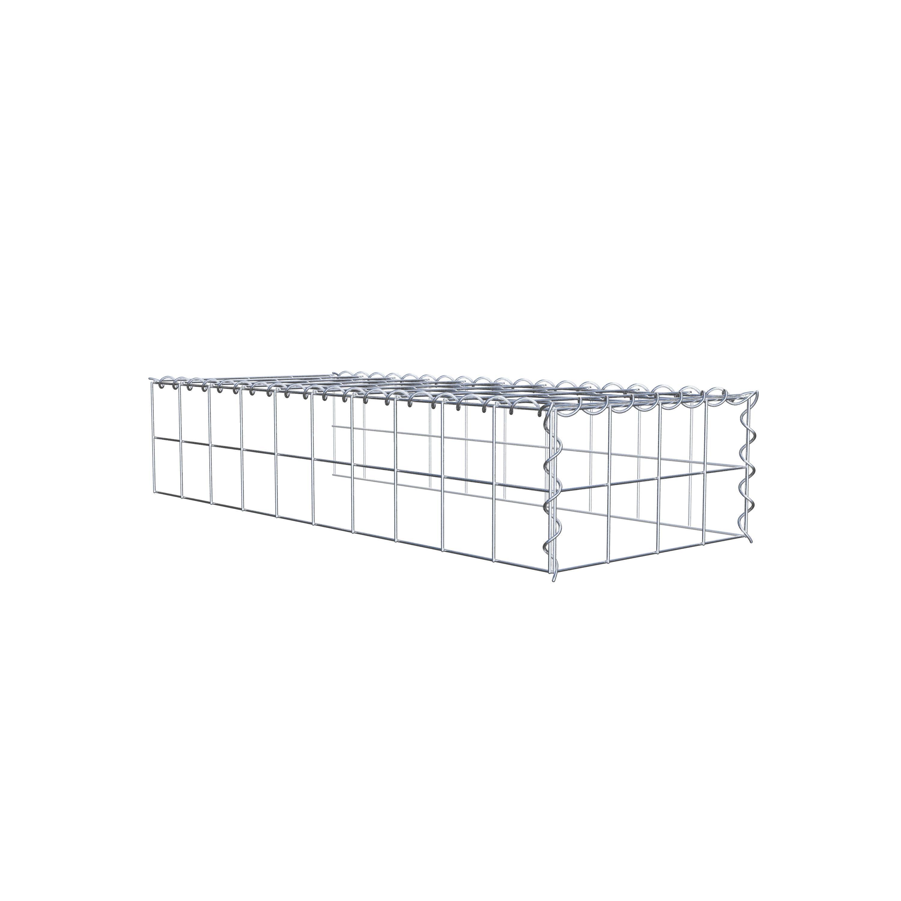 Add-on schanskorf type 4 100 cm x 20 cm x 40 cm (L x H x D), maaswijdte 10 cm x 10 cm, spiraal