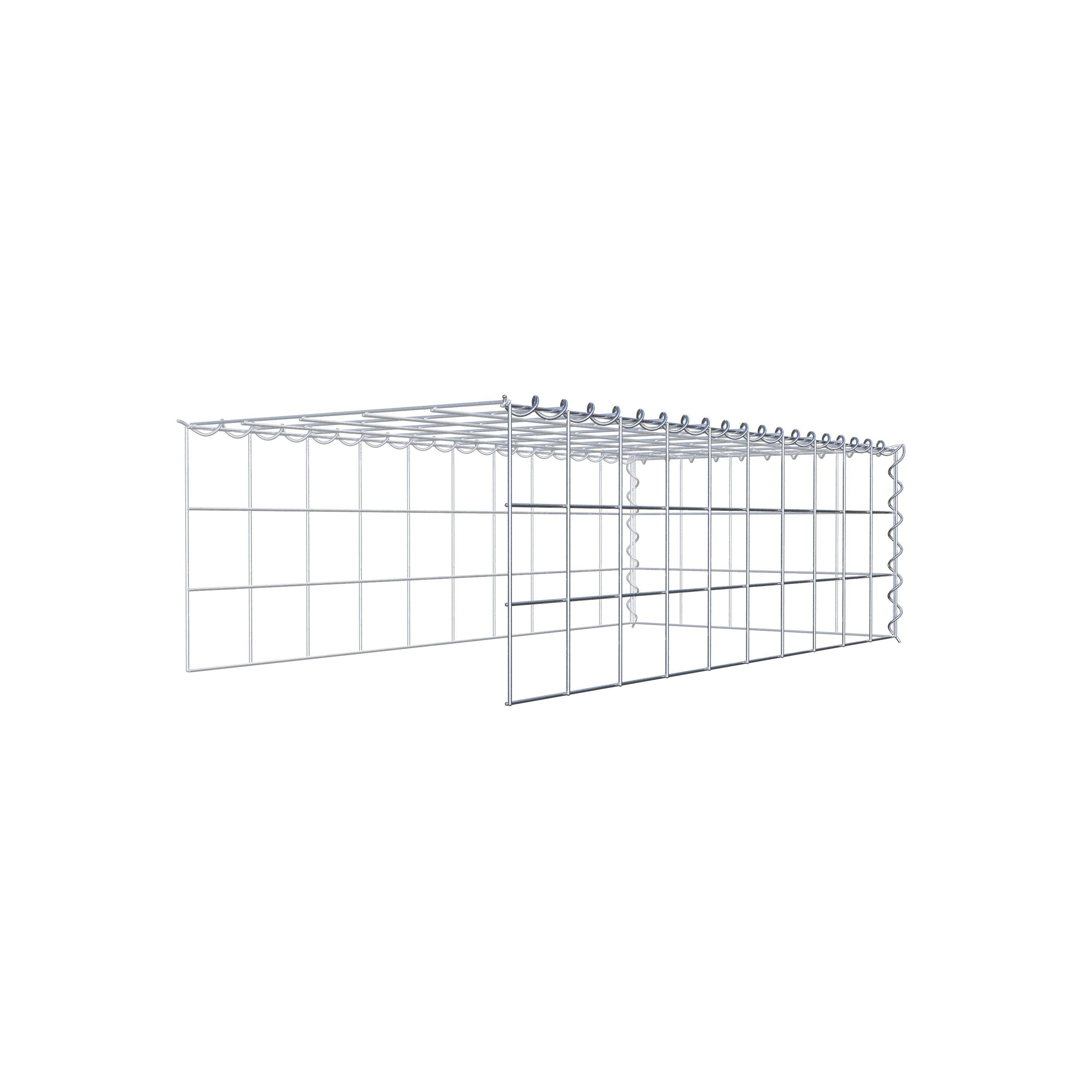 Add-on schanskorf type 4 100 cm x 30 cm x 50 cm (L x H x D), maaswijdte 10 cm x 10 cm, spiraalvormig