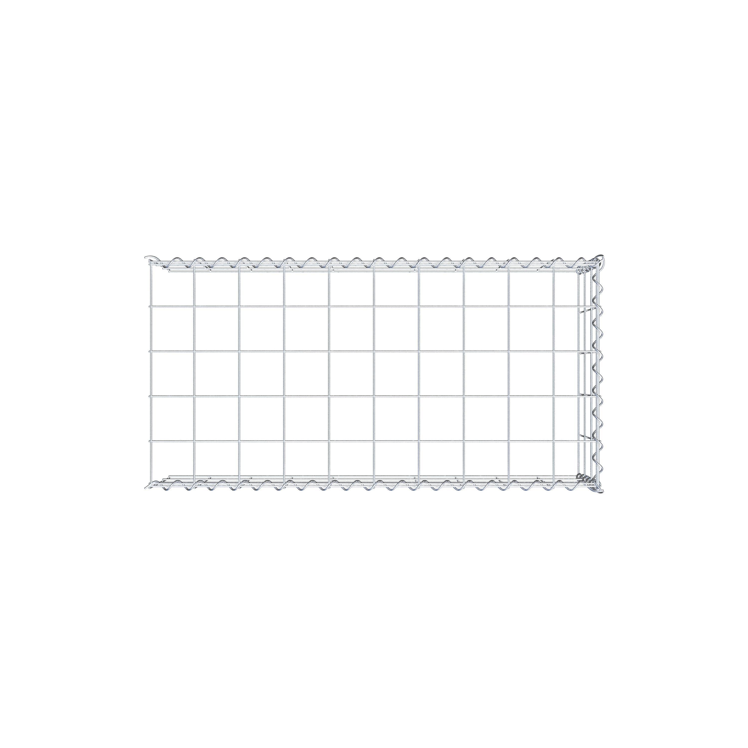 Add-on schanskorf type 4 100 cm x 30 cm x 50 cm (L x H x D), maaswijdte 10 cm x 10 cm, spiraalvormig