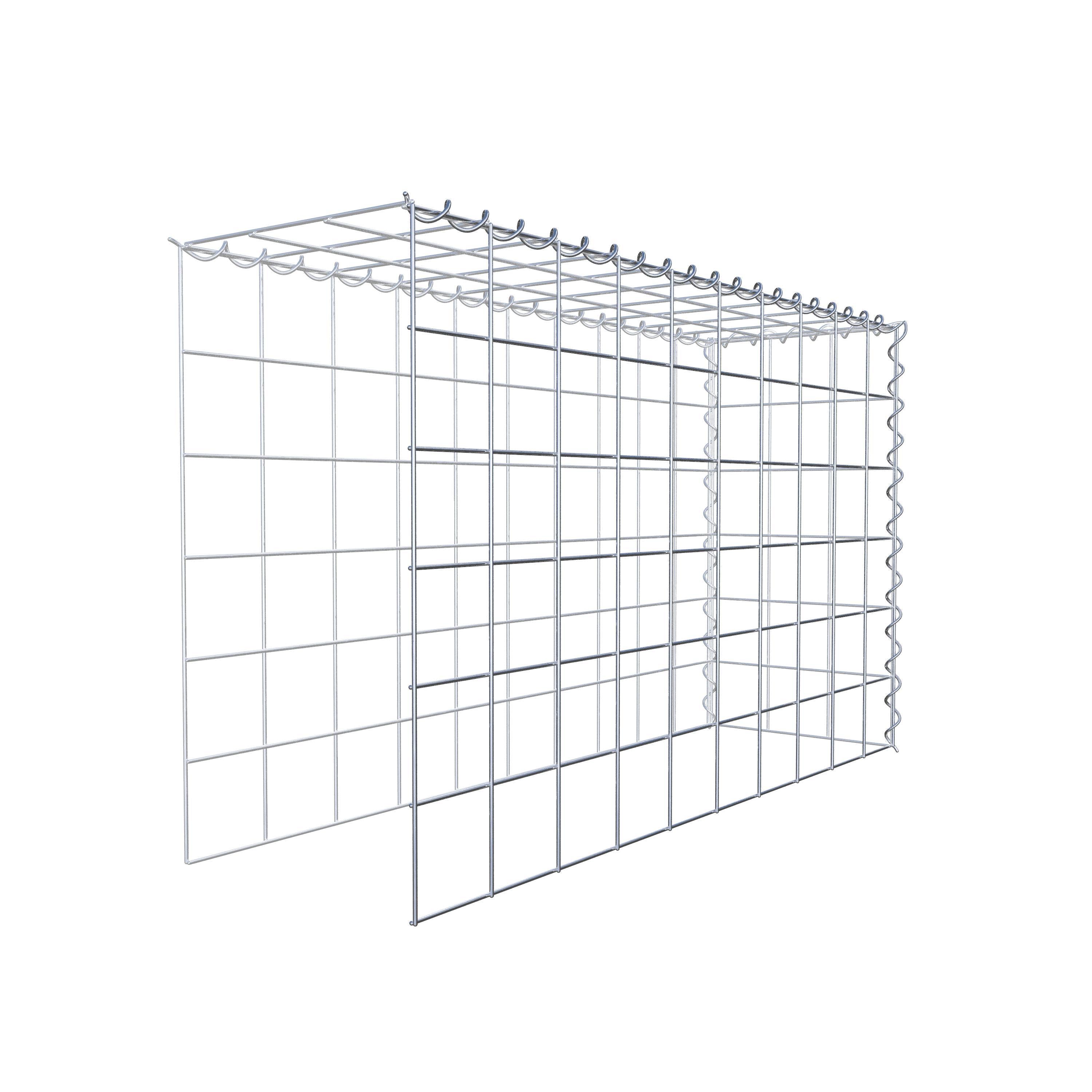 Aangebouwde schanskorf type 4 100 cm x 60 cm x 30 cm (L x H x D), maaswijdte 10 cm x 10 cm, spiraal