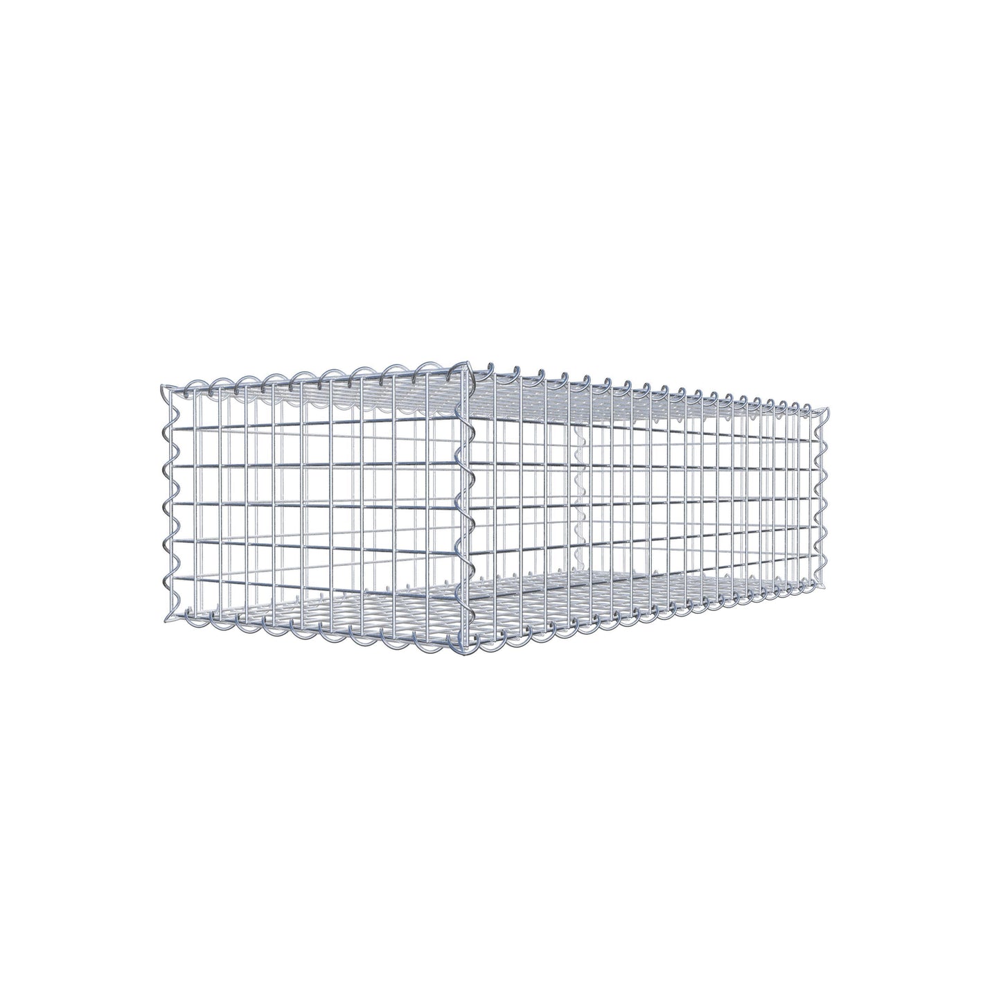 Gabbione 100 cm x 30 cm x 50 cm (L x H x P), maglia 5 cm x 5 cm, spirale