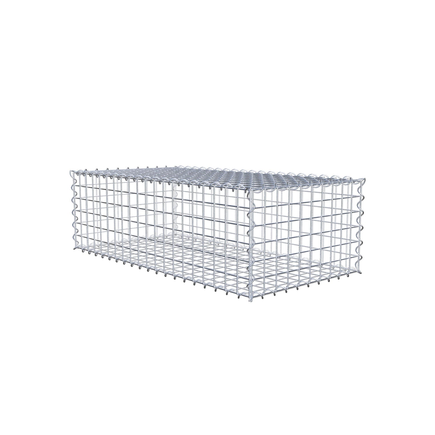 Gabbione 100 cm x 30 cm x 50 cm (L x H x P), maglia 5 cm x 5 cm, spirale
