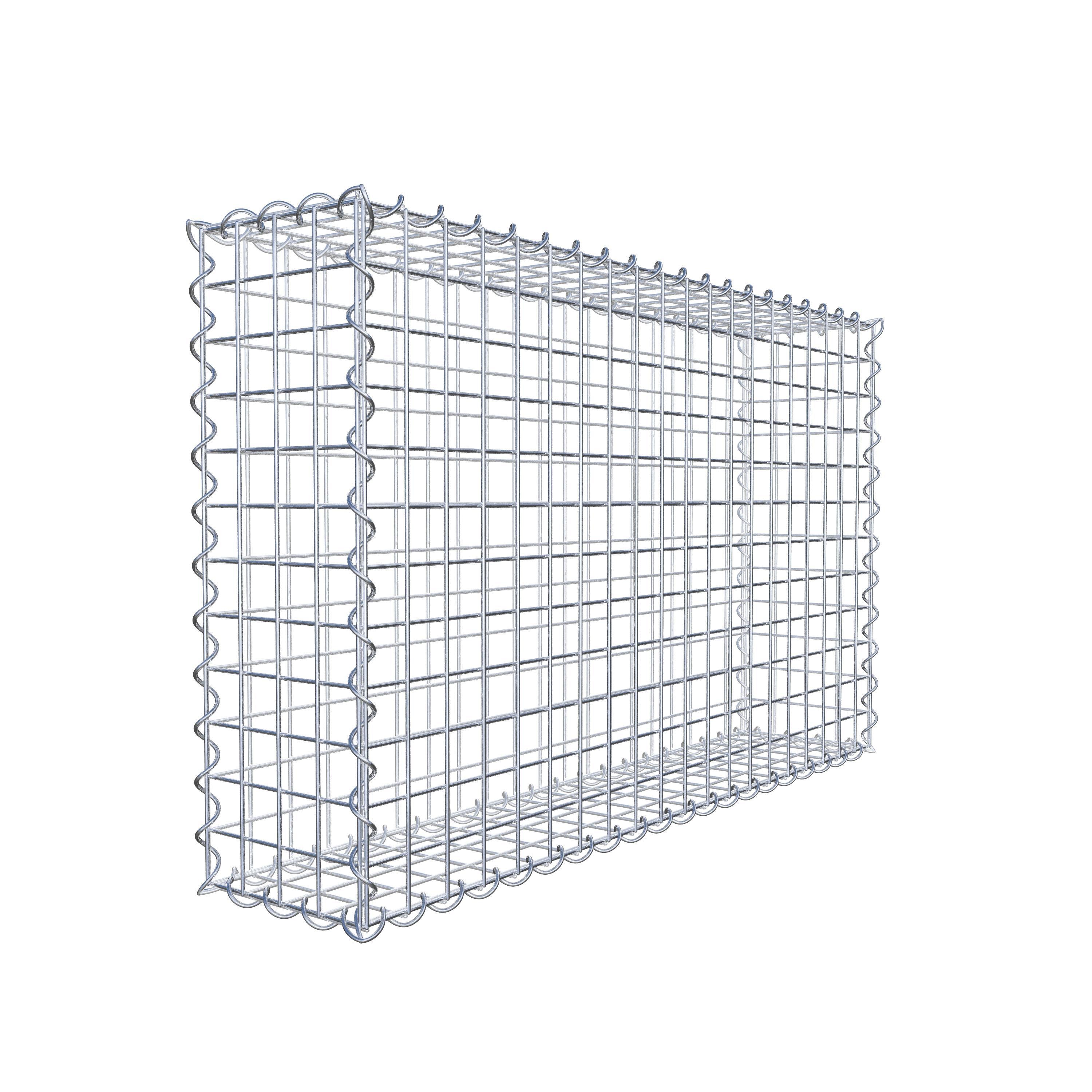 Gabion 100 cm x 60 cm x 20 cm (L x H x D), maskestørrelse 5 cm x 5 cm, spiral