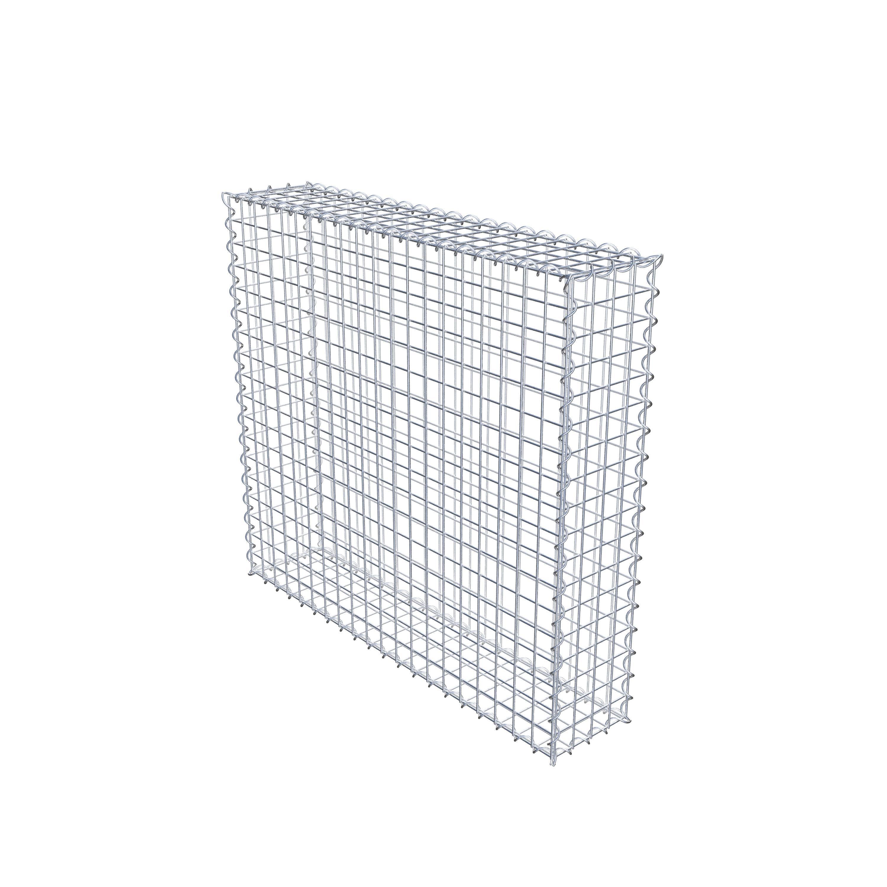 Gabion 100 cm x 90 cm x 20 cm (L x H x D), mesh size 5 cm x 5 cm, spiral