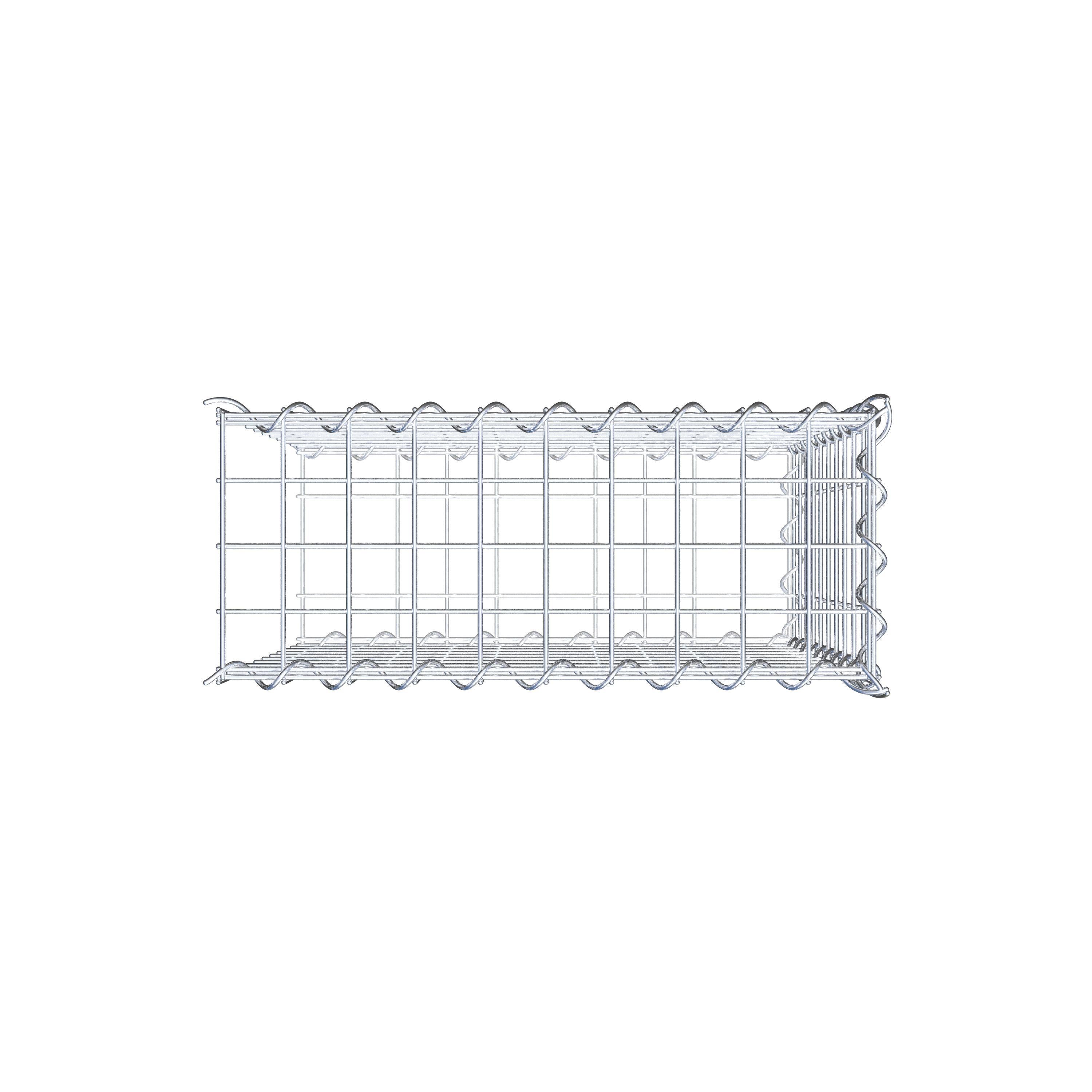 Gabião tipo 2 50 cm x 50 cm x 20 cm (C x A x P), malhagem 5 cm x 5 cm, espiral